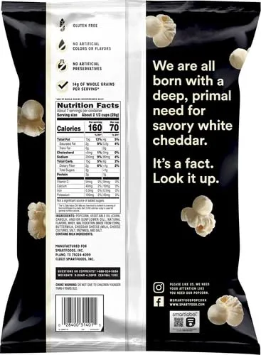 Smartfood Popcorn, White Cheddar, 6.75 Oz Bag