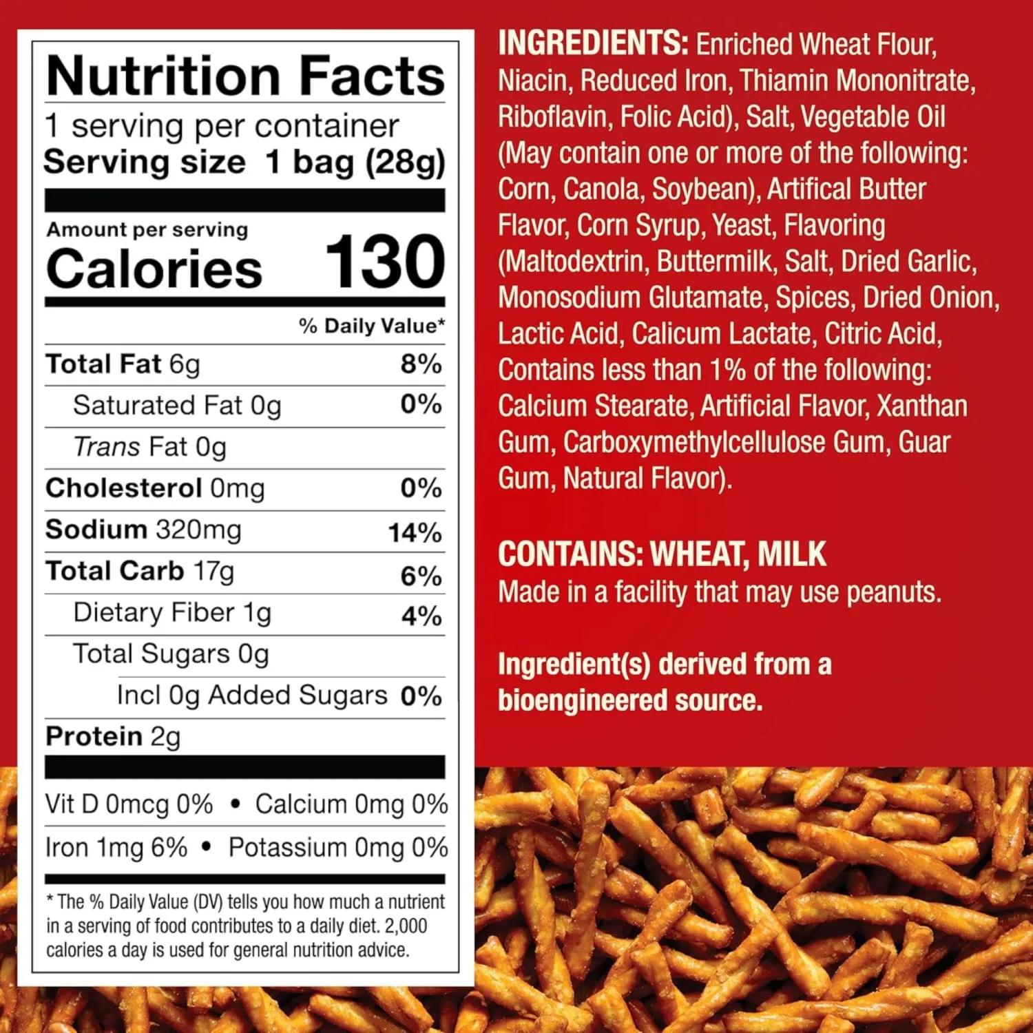 Dot's Homestyle Pretzels Original Seasoned Pretzel Twist Snack, 1oz Individually Sized Bag (10 Count)