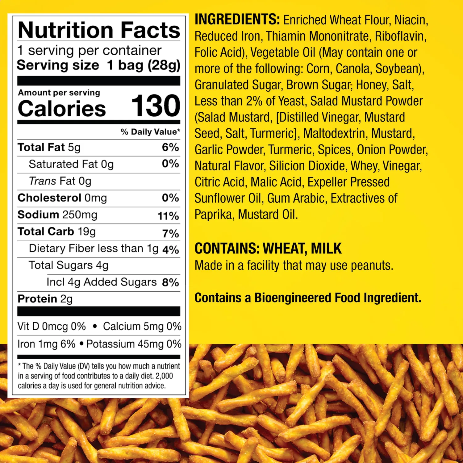 Dot's Pretzels Honey Mustard Seasoned Pretzel Twist Snack, 1oz Individually Sized Bag (10 Count)