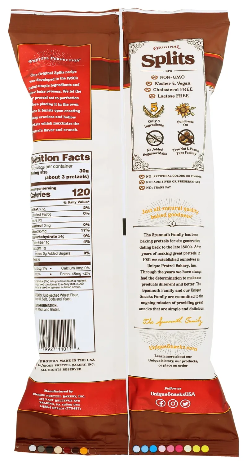 Unique Pretzels Splits, 11 Oz