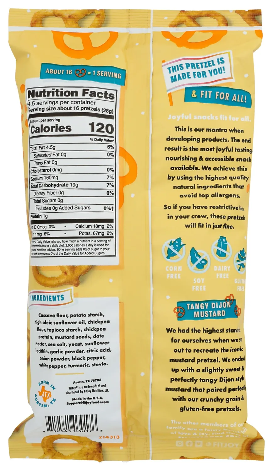 Fitjoy Pretzels Tngy Dijn Mstrd 4.5 OZ