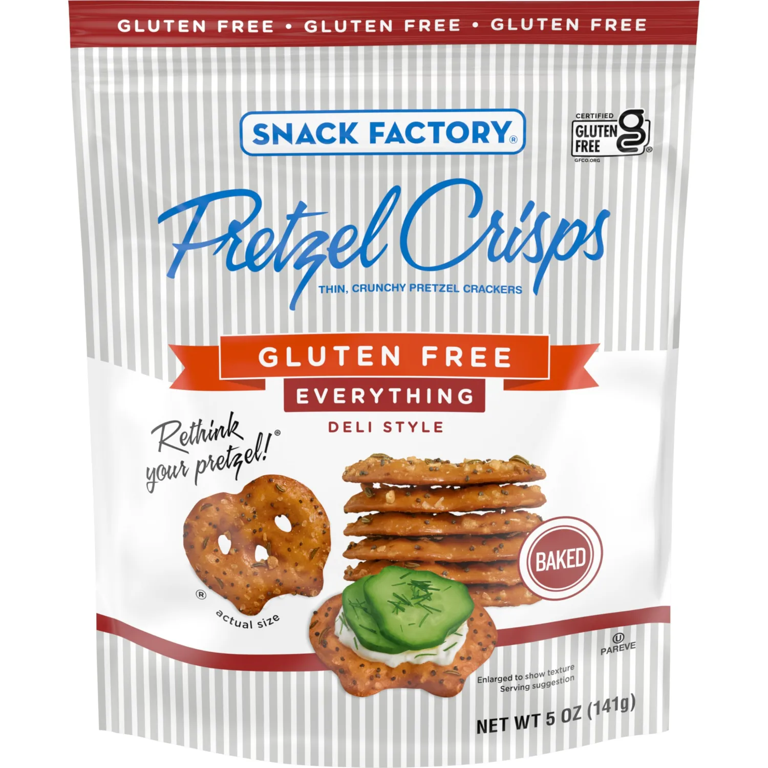 Snack Factory Pretzel Crisps, Gluten Free Everything Flavor, 5 Oz