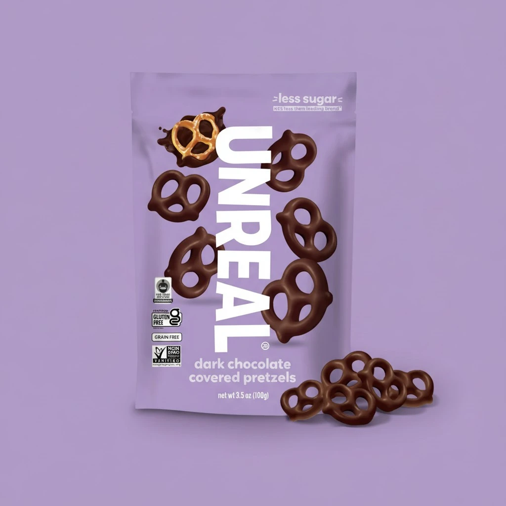 UNREAL Dark Chocolate Covered Pretzels, 3.5 OZ