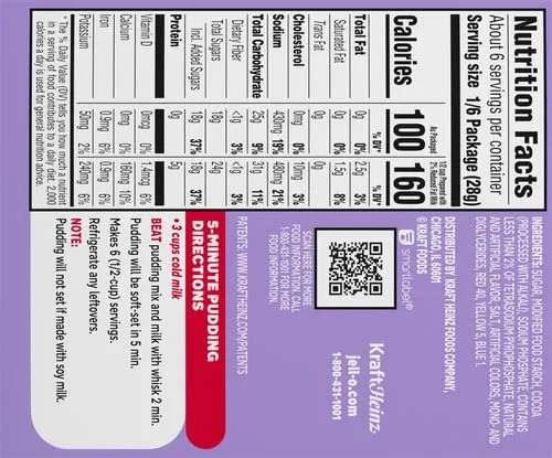 Jell-O Chocolate Instant Pudding & Pie Filling Mix, 5.9 oz Box, As Seen on TikTok (Pack of 4)