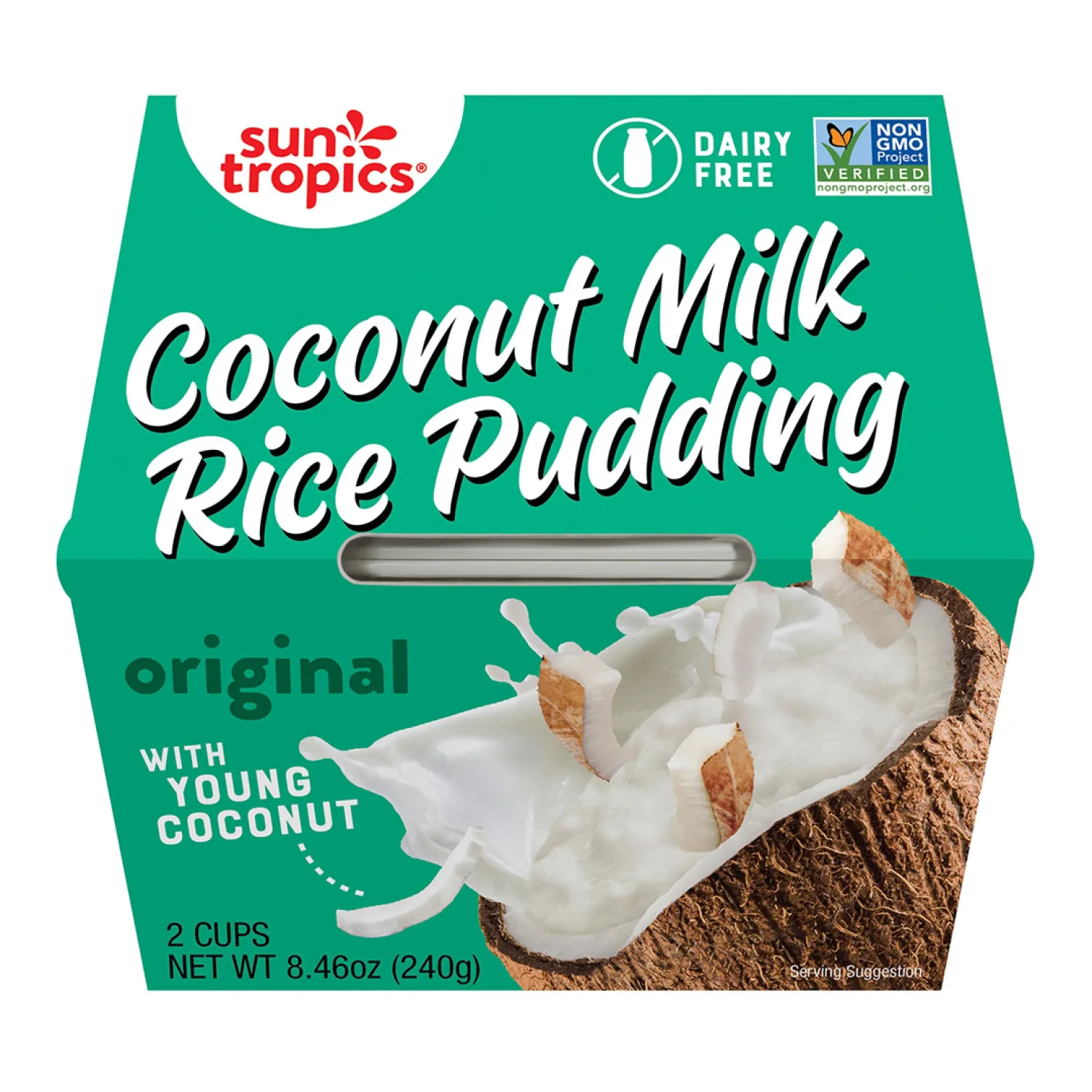 Sun Tropics Coconut Milk Rice Pudding Snack, Original, Gluten Free, Dairy Free, Vegan, Low Sugar, Non-GMO, Ready-to-Eat, 8.46 Oz (Pack of 6)