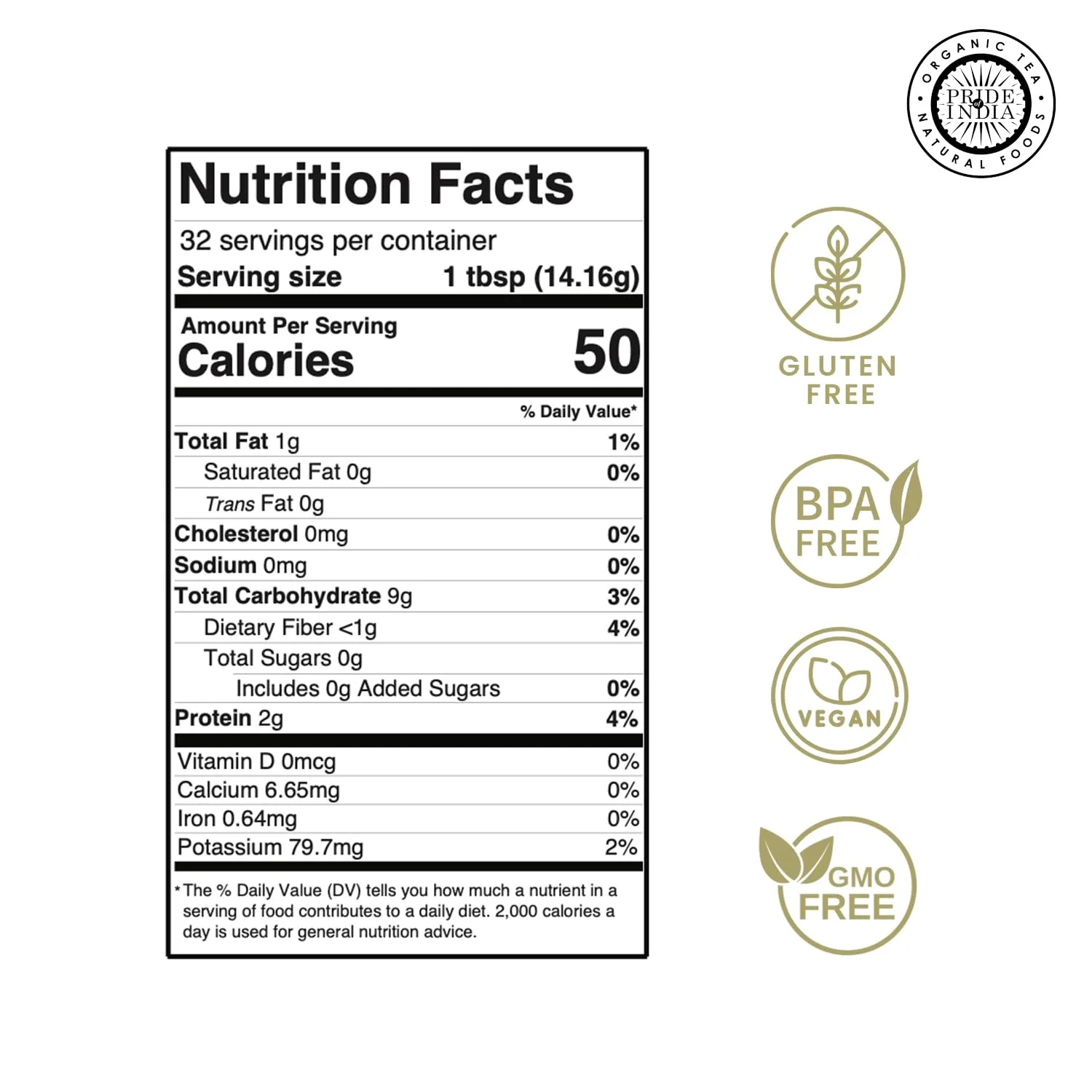 Pride of India- White Bolivian Quinoa Flour 1 lbs (454 gm) Nutty Earthy Taste Freshly Milled in Small Batches | Used for Baking Pizza Crust Thickening Agent Coating | Vegan, Gluten-Free