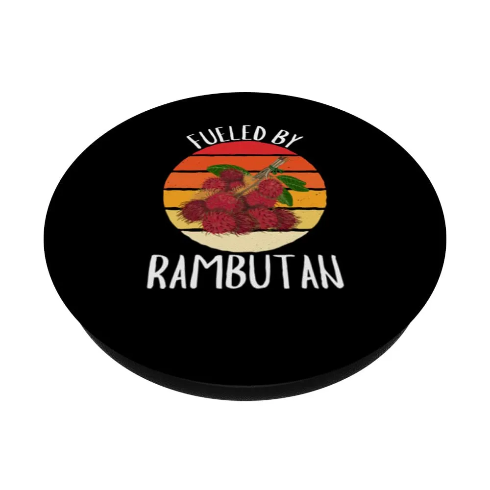 Retro Fueled By Rambutan Vintage Rambutan Fruit Lover PopSockets Standard PopGrip