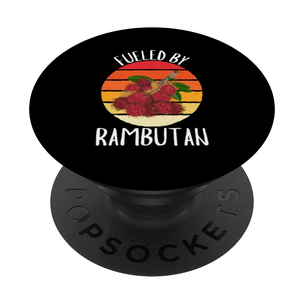 Retro Fueled By Rambutan Vintage Rambutan Fruit Lover PopSockets Standard PopGrip