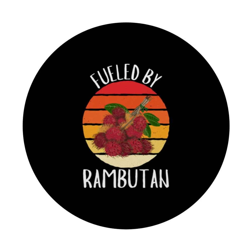 Retro Fueled By Rambutan Vintage Rambutan Fruit Lover PopSockets Standard PopGrip