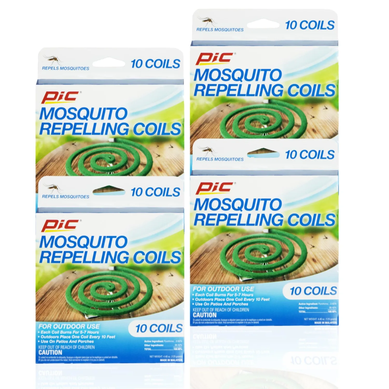 PIC Mosquito Repelling Coils – Outdoor Mosquito Repellent, 40 Coils (4 Packs of 10)