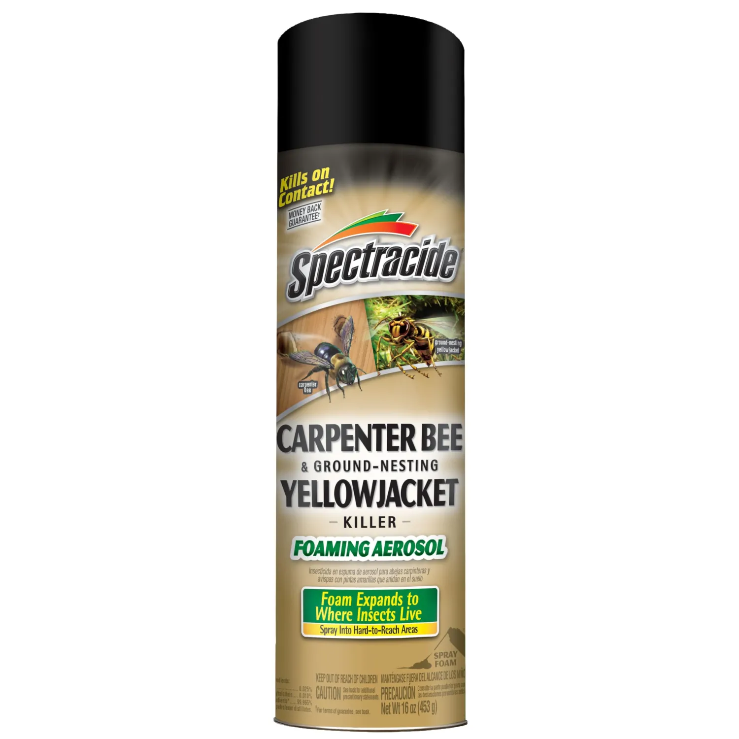 Spectracide Carpenter Bee and Ground Nesting Yellow Jacket Foaming Aerosol for Insects, 16-Ounce