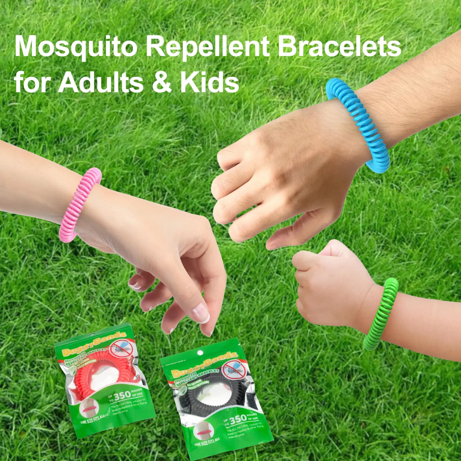 12 Pack Mosquito Repellent Bracelets, Individually Wrapped, DEET Free, Natural and Waterproof Band