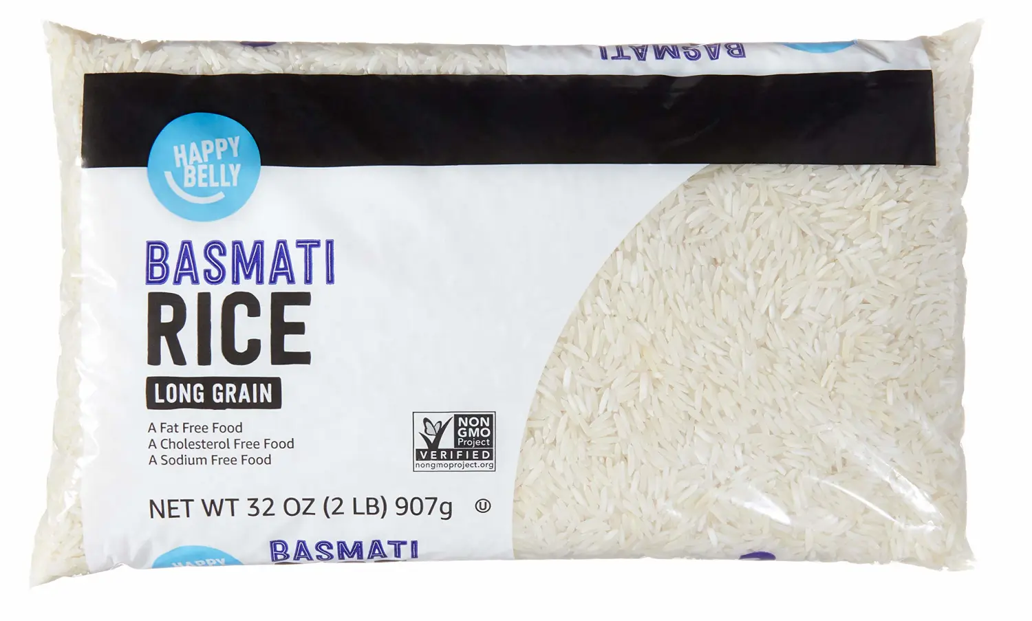 Amazon Brand, Happy Belly Basmati Rice, 2 Lb