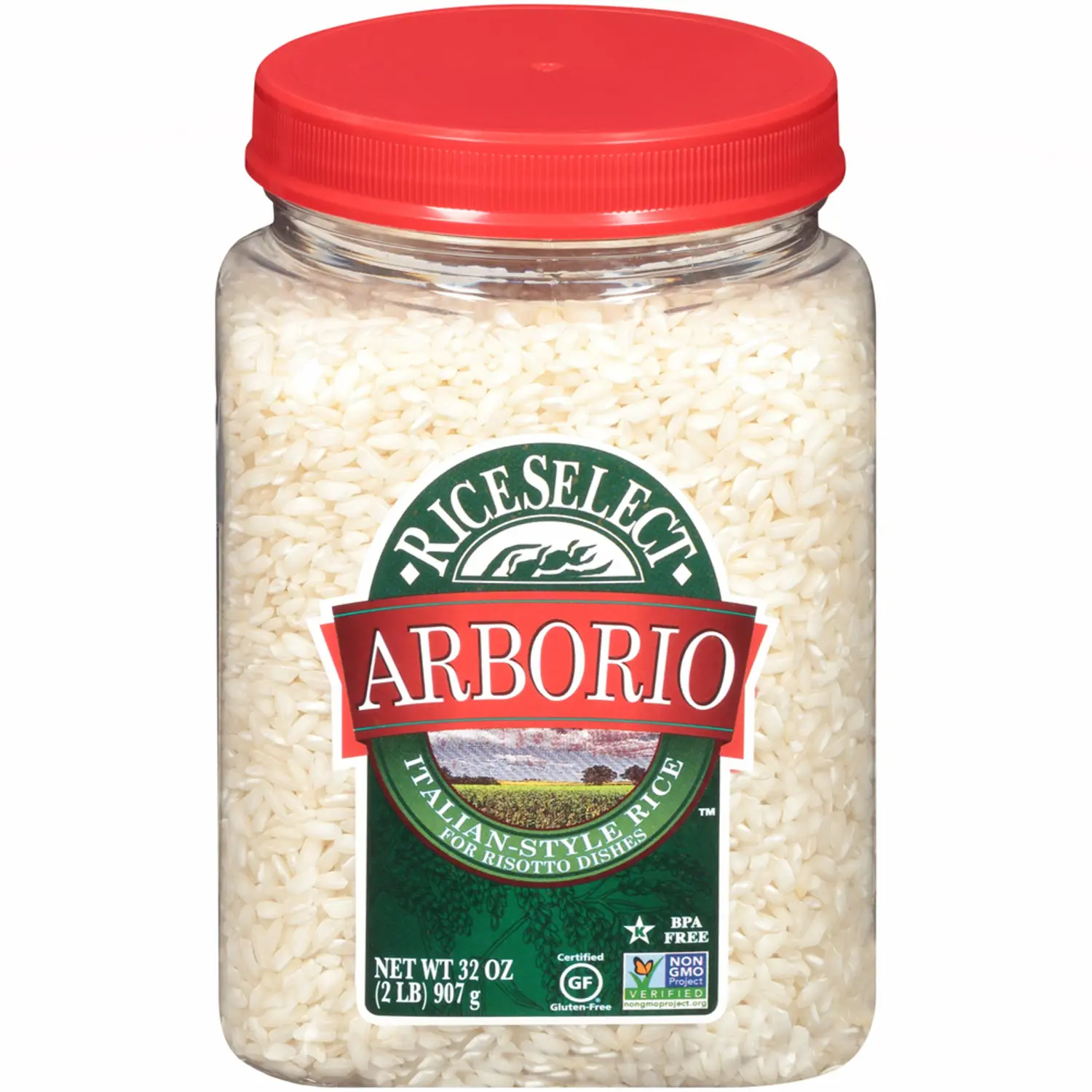 RiceSelect Arborio Rice, Risotto Rice, Gluten-Free, Non-GMO, 32 oz (Pack of 1 jar)