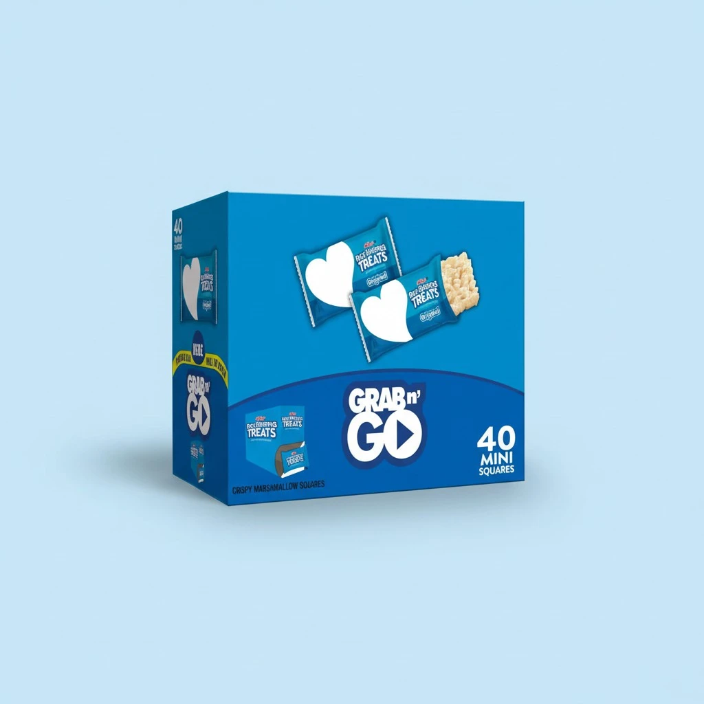 Rice Krispies Treats Mini Squares, Kids Snacks, Lunch Snacks, Grab n' Go, Original, 15.5oz Box (40 Bars)