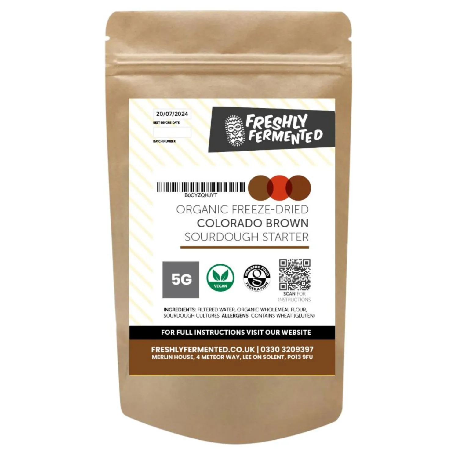 Freshly Fermented - Certifed Organic Sourdough Starter - Colorado Brown
