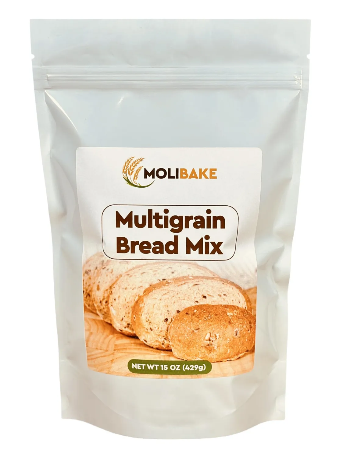Molibake Multigrain Bread Mix – All-Natural Multigrain Bread Mix for Bread Machine and Oven - 15 oz