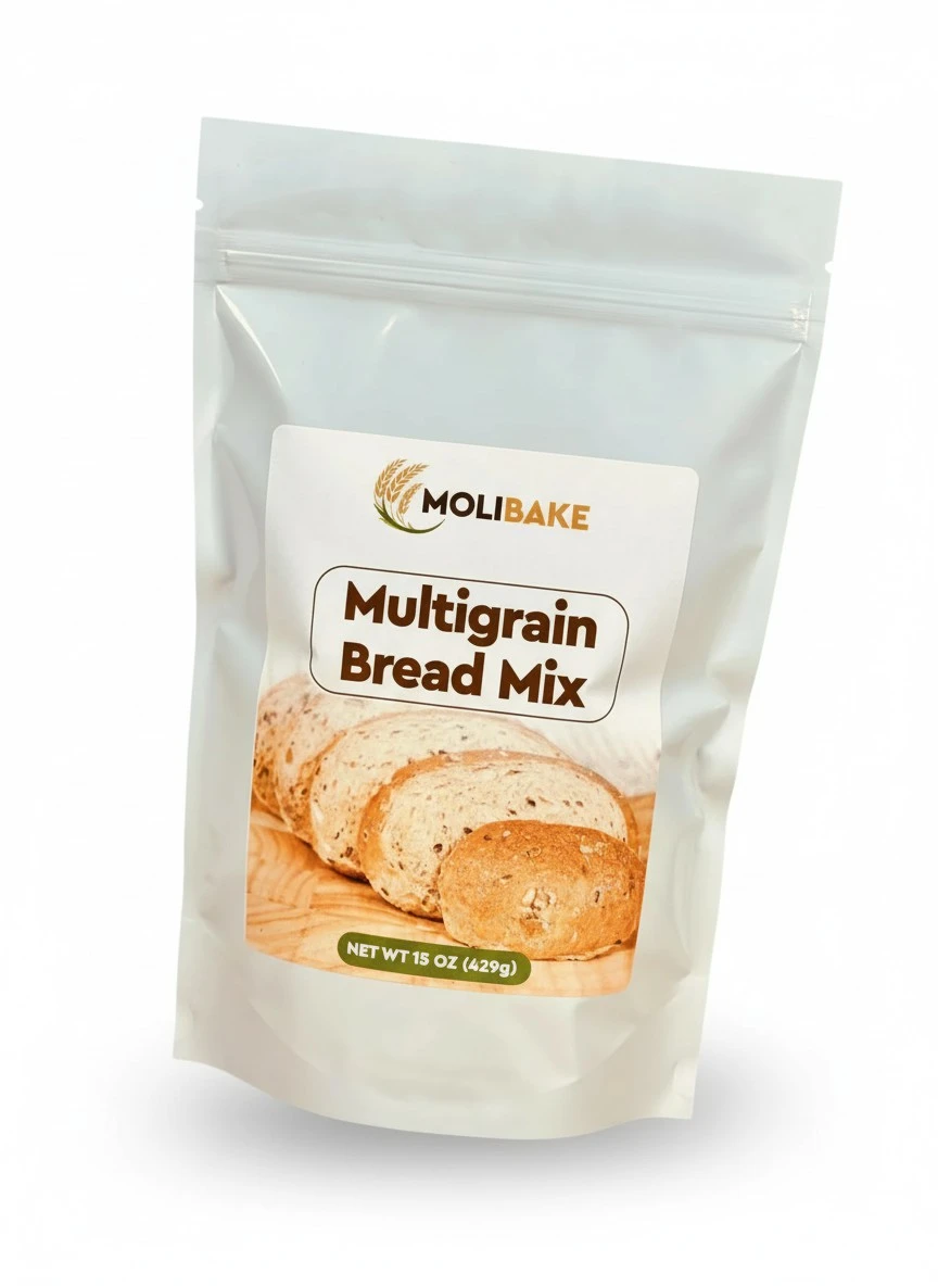 Molibake Multigrain Bread Mix – All-Natural Multigrain Bread Mix for Bread Machine and Oven - 15 oz