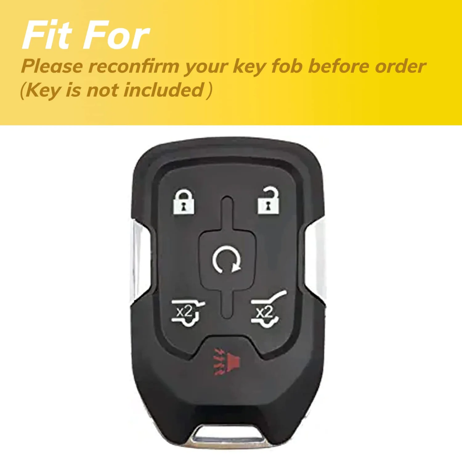 RYE for GMC Key Fob Cover, Soft TPU Key Fob Case Full Protection for GMC Terrain Yukon Acadia Chevrolet Chevy Suburban Tahoe Smart Key - White