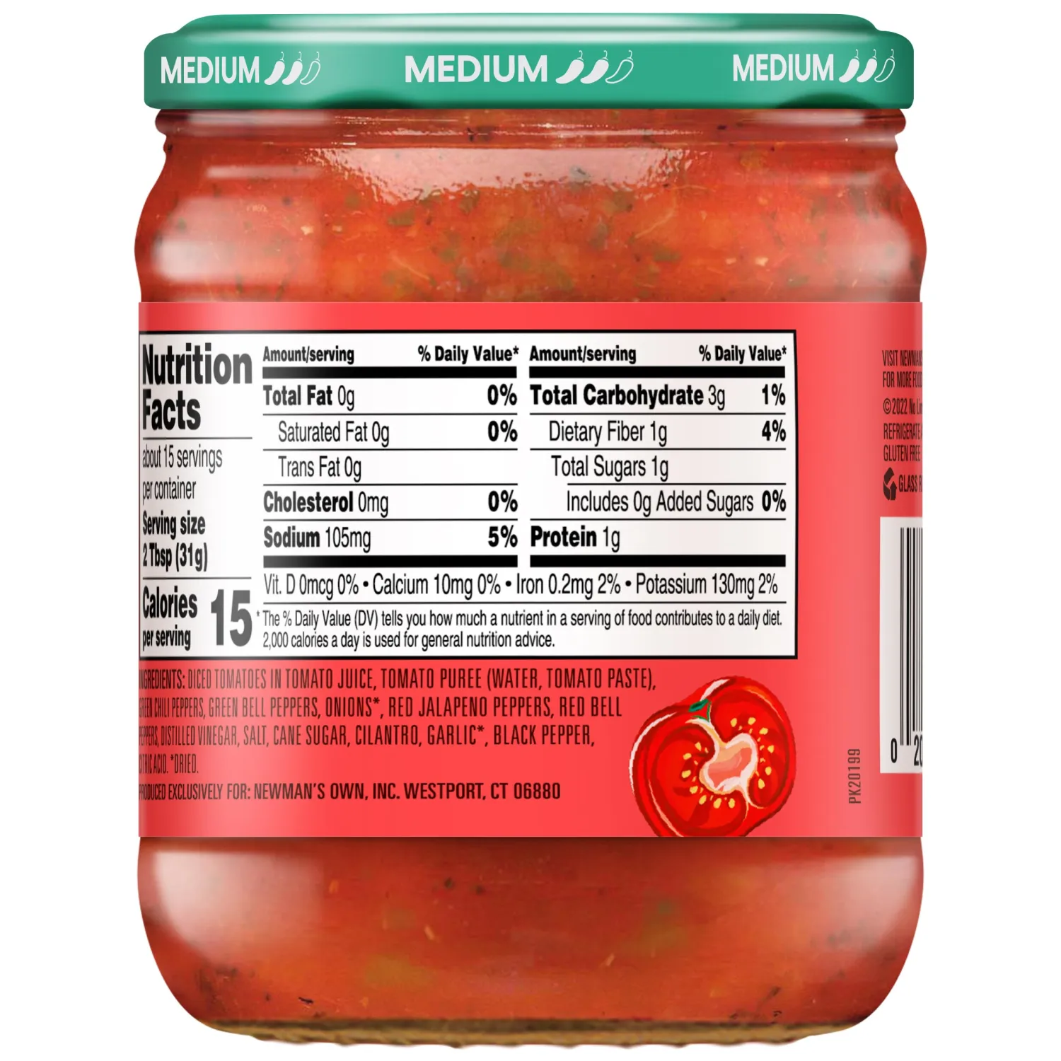 Newman's Own Salsa, Medium Chunky, 16 Oz