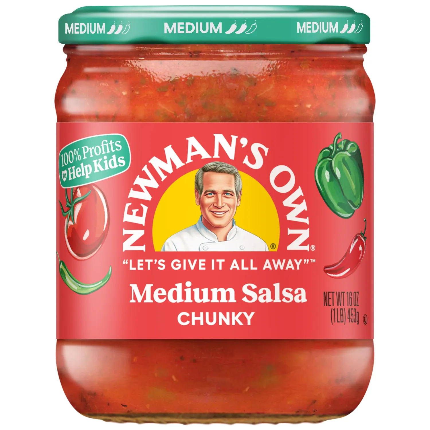 Newman's Own Salsa, Medium Chunky, 16 Oz