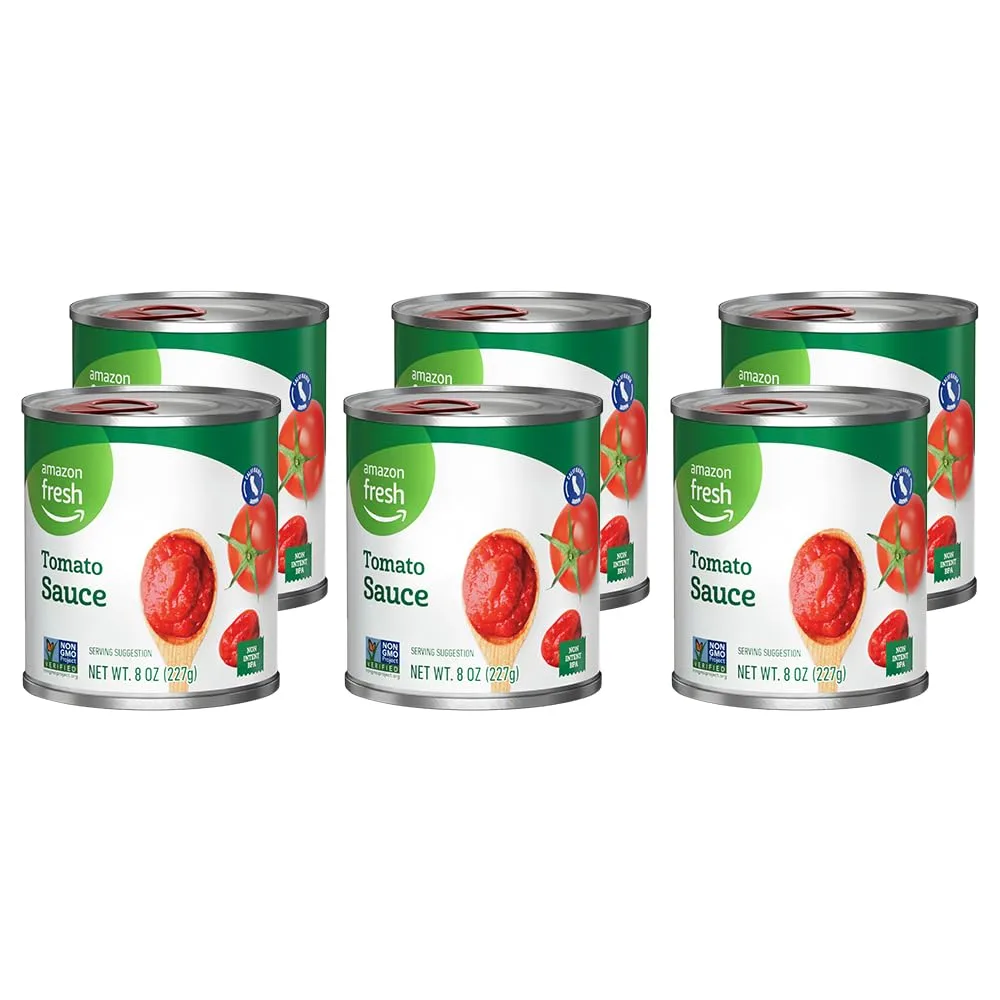 Amazon Fresh, Tomato Sauce, 8 Oz (Previously Happy Belly, Packaging May Vary) (Pack of 6)
