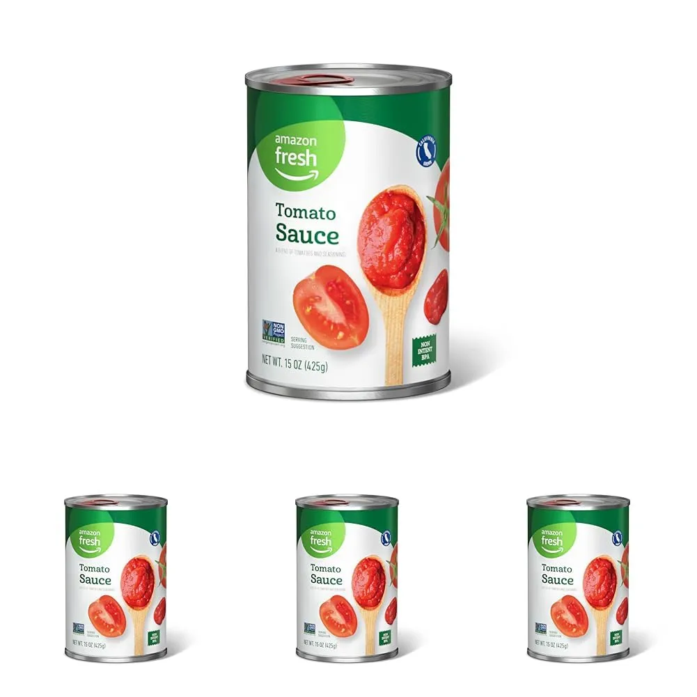 Amazon Fresh, Tomato Sauce, 15 Oz (Previously Happy Belly, Packaging May Vary) (Pack of 4)
