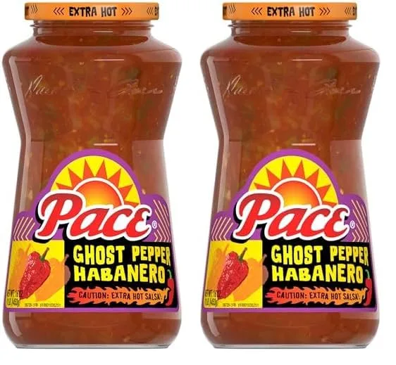 Pace Ghost Pepper Habanero Extra Hot Salsa, 16 oz Jar (Pack of 2)