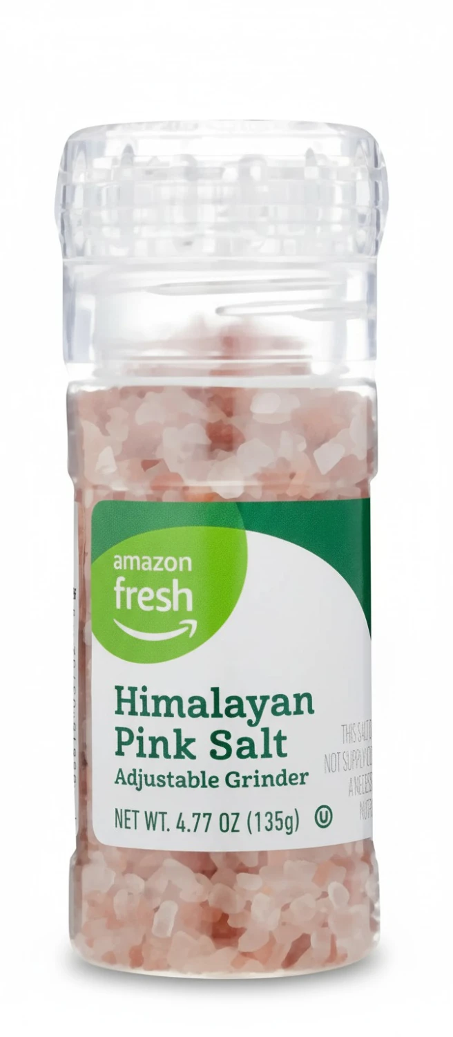 Amazon Fresh, Pink Himalayan Salt Grinder, 4.77 Oz