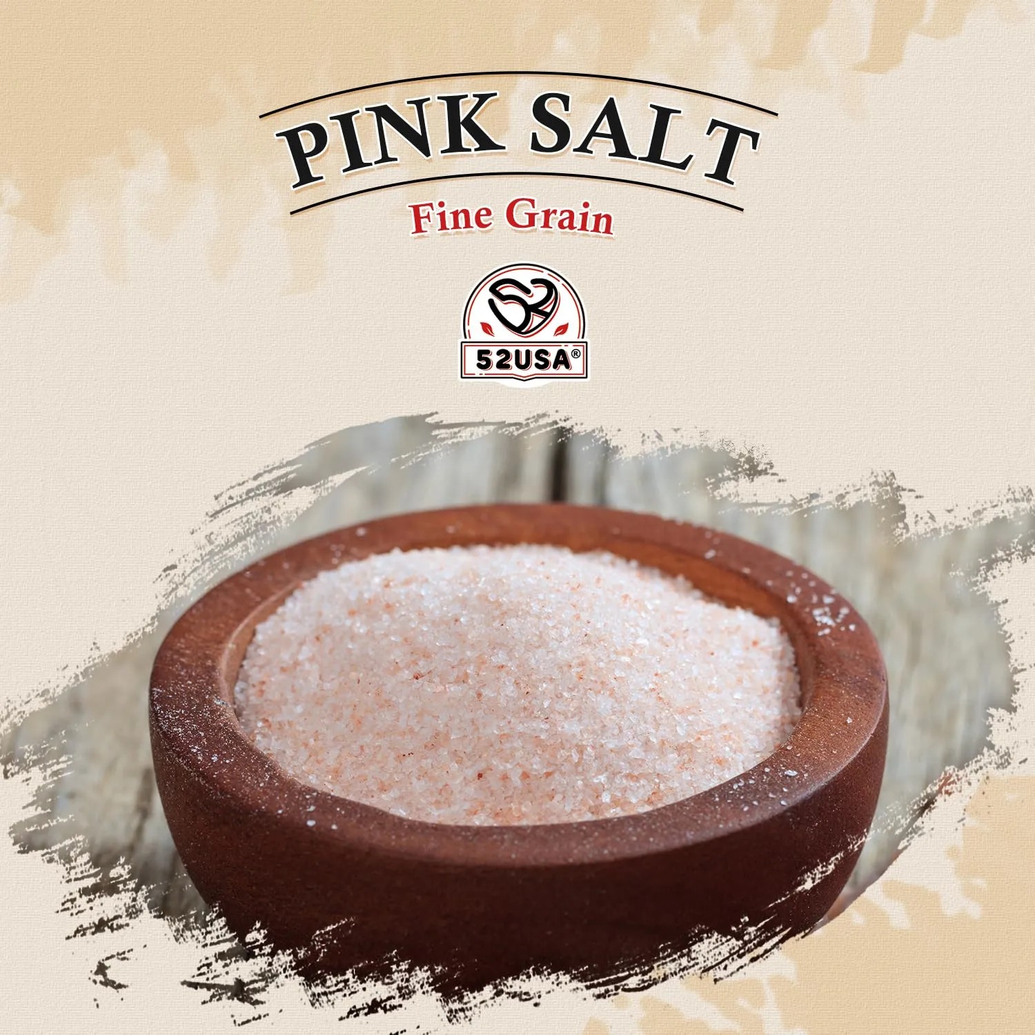 52USA Himalayan Pink Salt, Fine Grain 1 lb, Pink Himalayan Sea Salt, Salt for Grinder Refill, Kosher