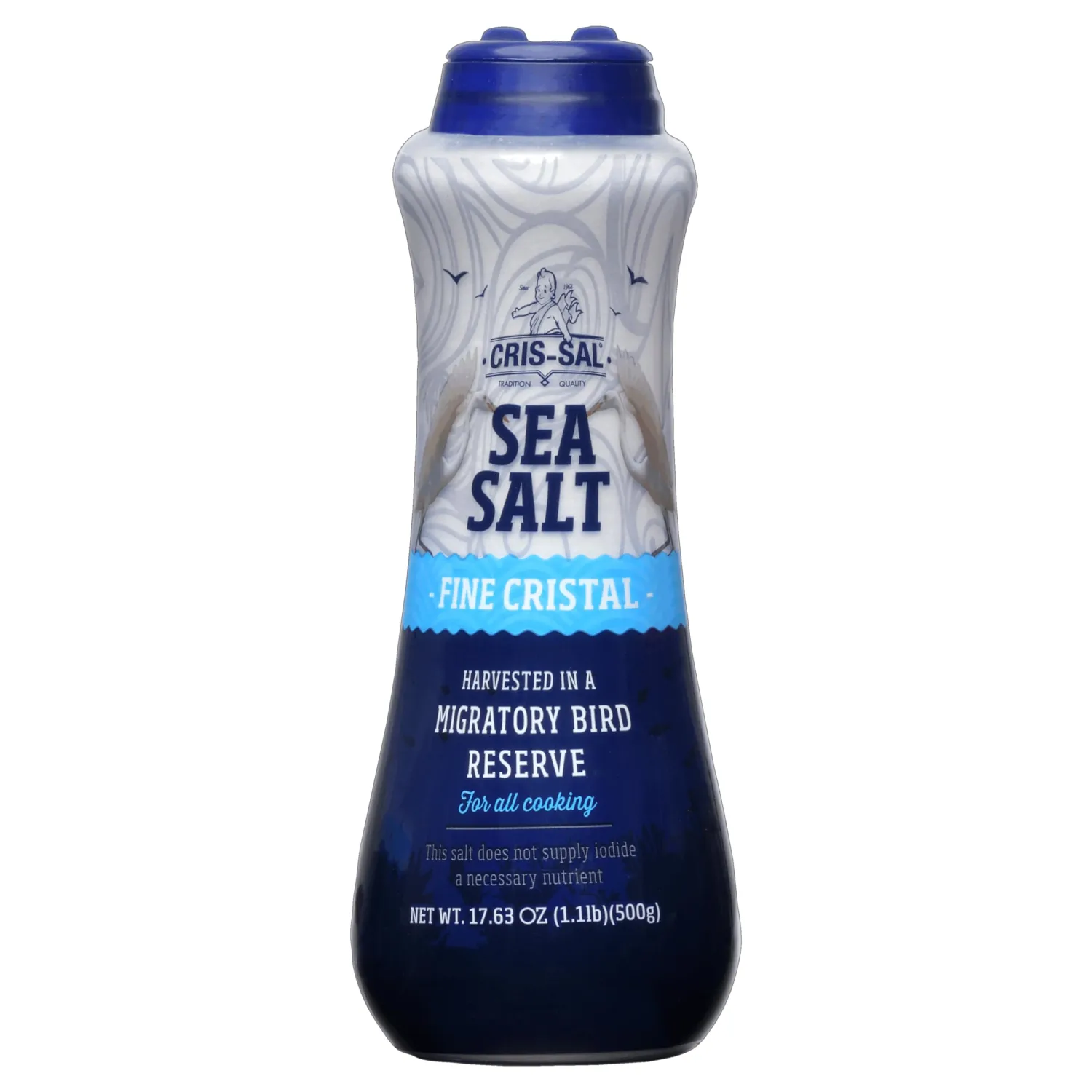 Cris-Sal Gourmet Fine Cristal Sea Salt, Full Flavor Premium Natural Grain, Great for Cooking, Table Seasoning Recipes, Pantry Friendly, 17.63 Oz