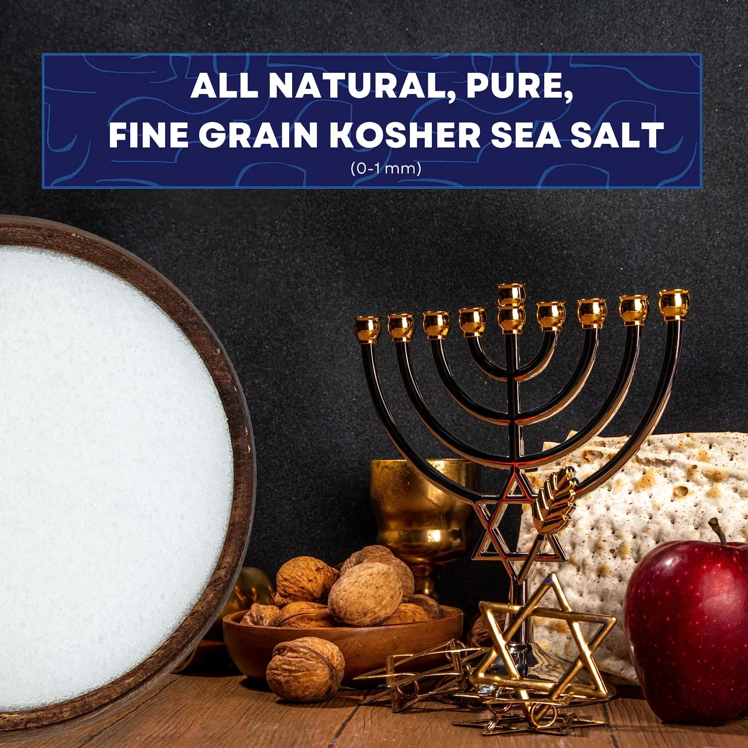 Kosher Sea Salt, Fine Grain Kosher Salt, Fine Salt Replacement for Table Salt, Non-Iodized & Natural Fine Sea Salt for Table Shakers, 30 oz Bag, Sea Salt Superstore