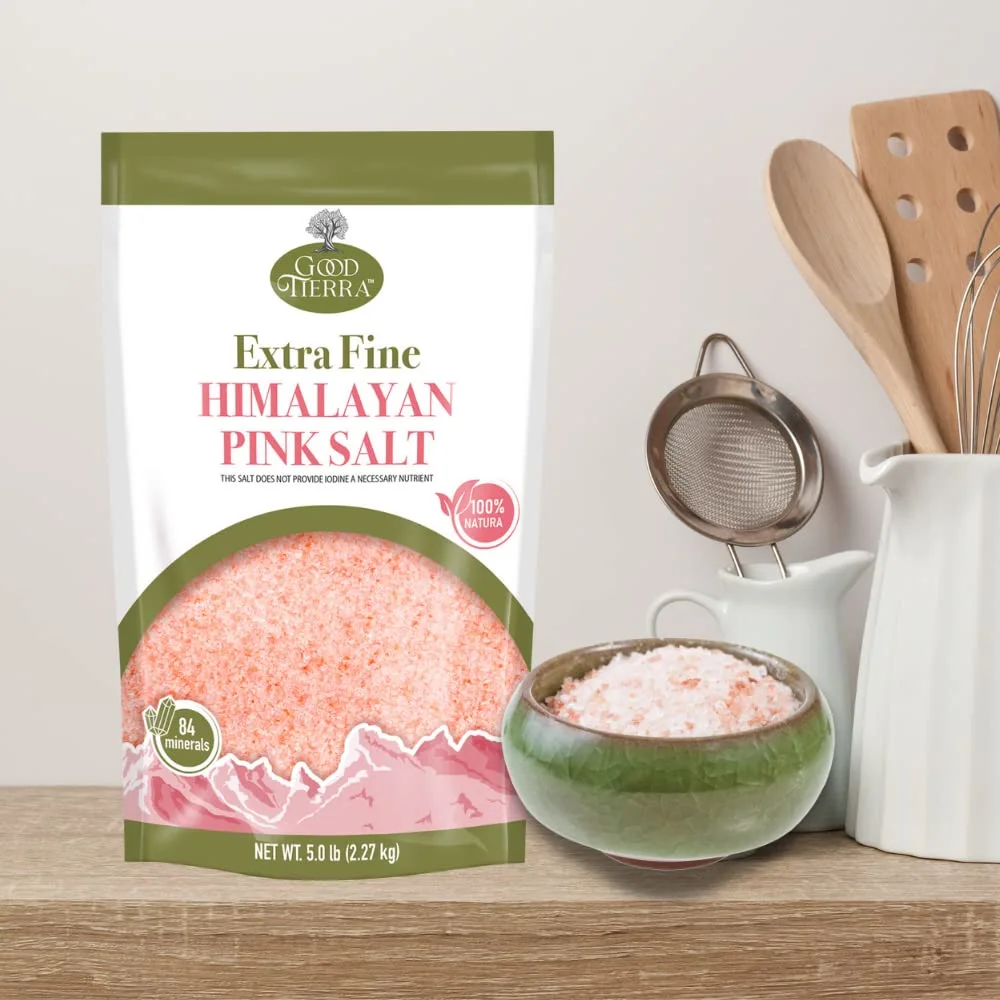 Good Tierra Himalayan Pink Salt in PET Bag - Extra-Fine Grain - 5 lb.