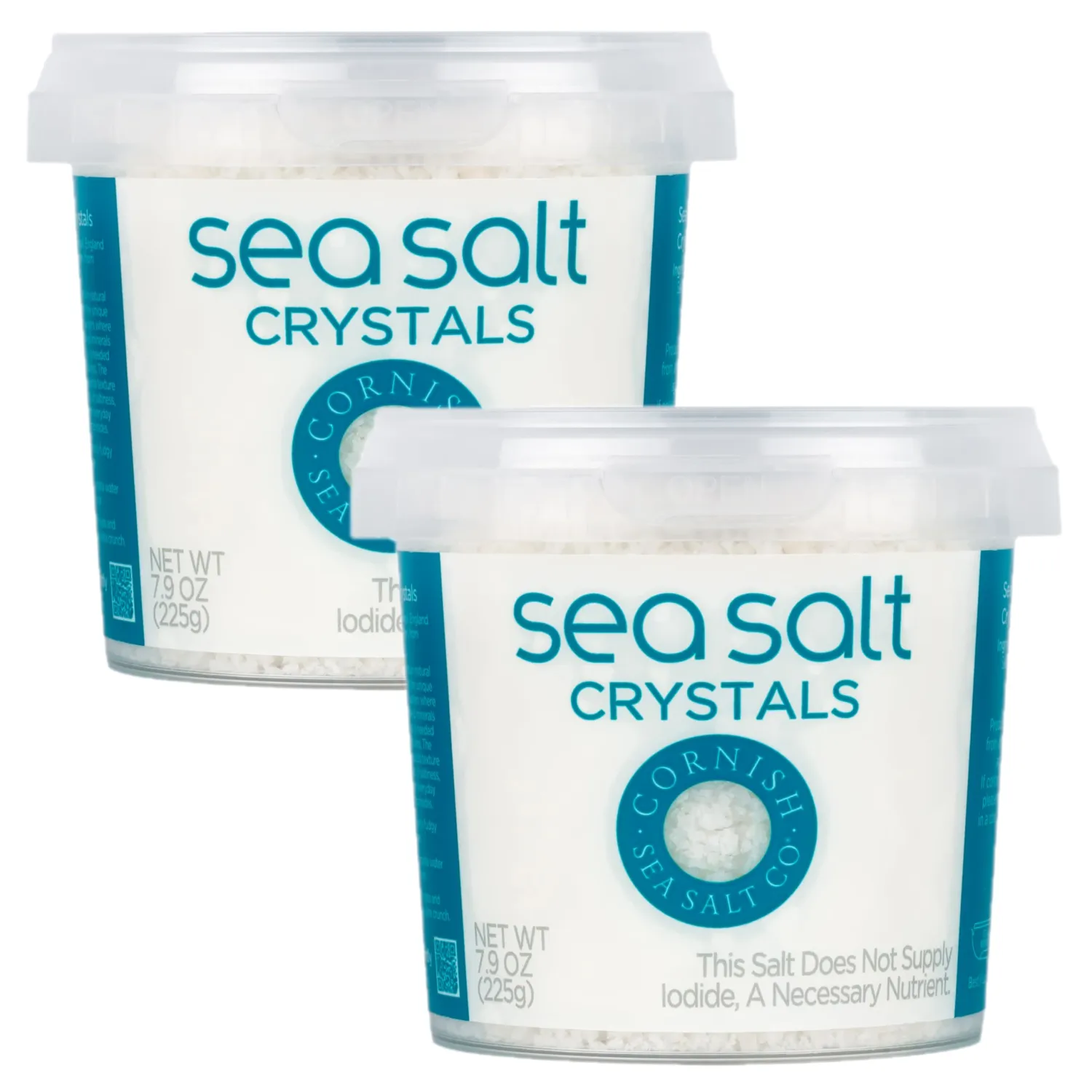Cornish Sea Salt Mineral Crystals | Cooking & Hydration | Hand-Harvested in Celtic Waters | 7.9 oz Resealable Tub (Pack of 2)