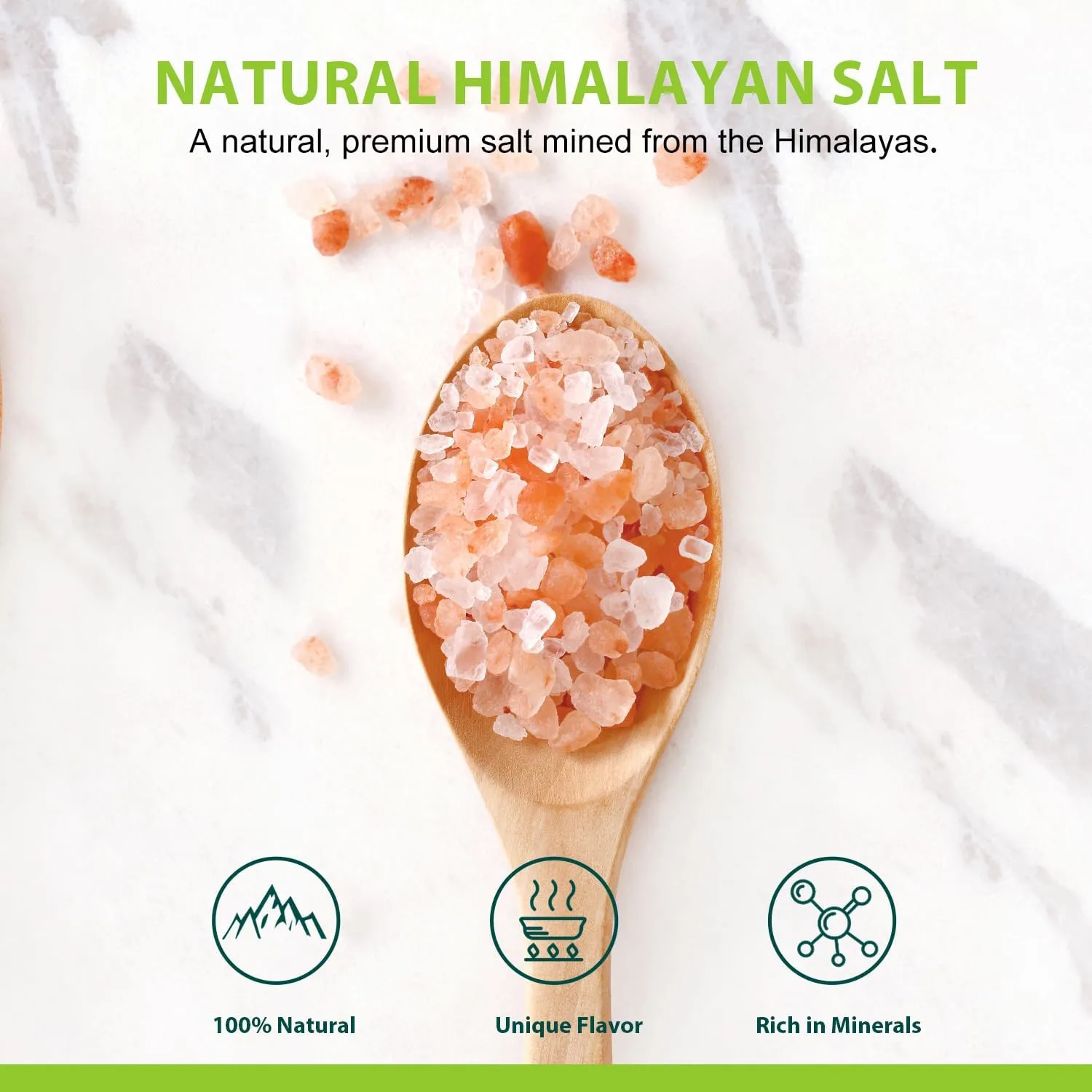 Soeos Himalayan Pink Salt Coarse Grain 32 oz (2 Pound), Non-GMO, Pink Himalayan Sea Salt, Salt for Grinder Refill, Unrefined, Natural, Gourmet Cooking & Seasoning Salt