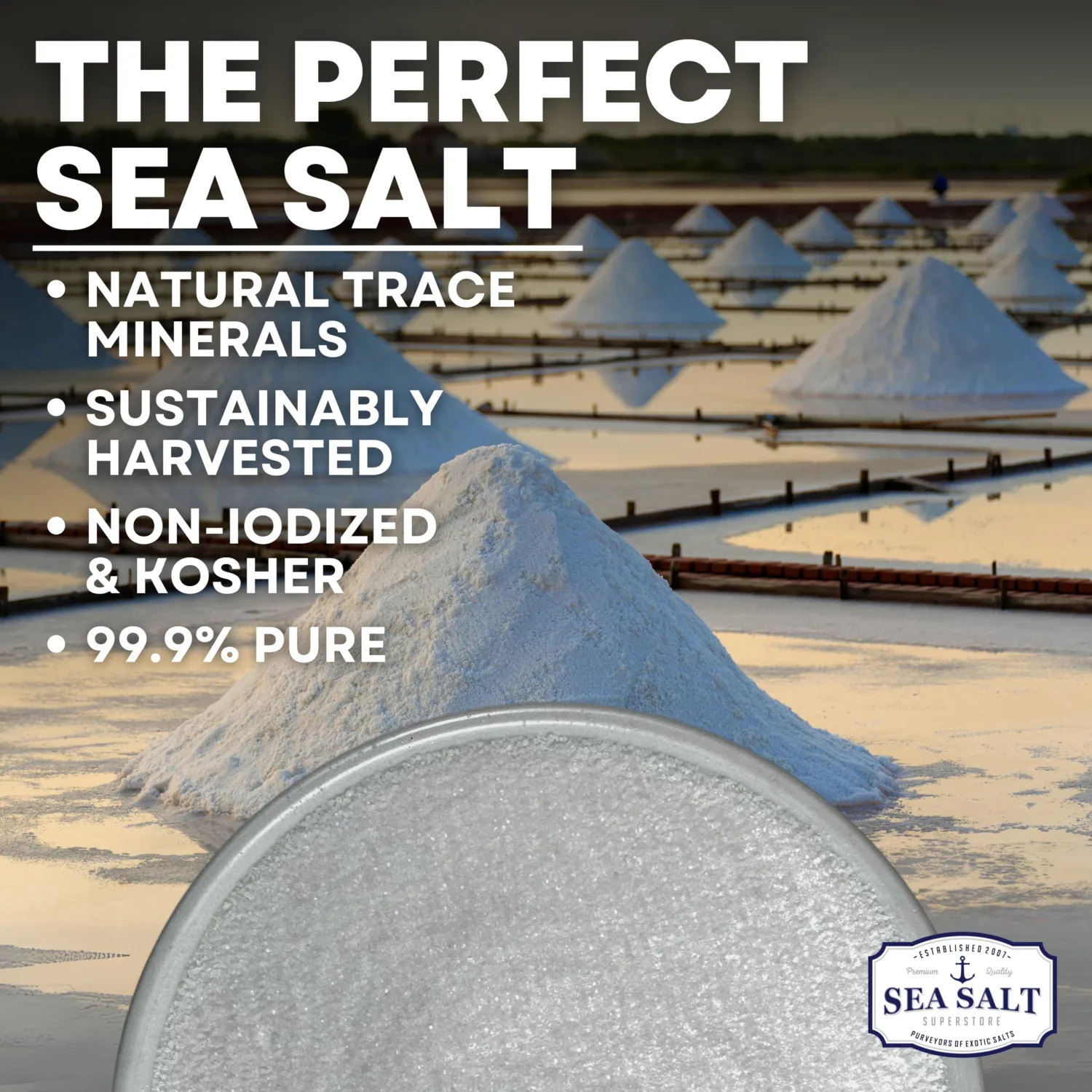 Fine Grain Sea Salt for Baking, Pure Non-Iodized Baja Table Salt Replacement, Mineral Rich for Cooking, 5 oz Bag