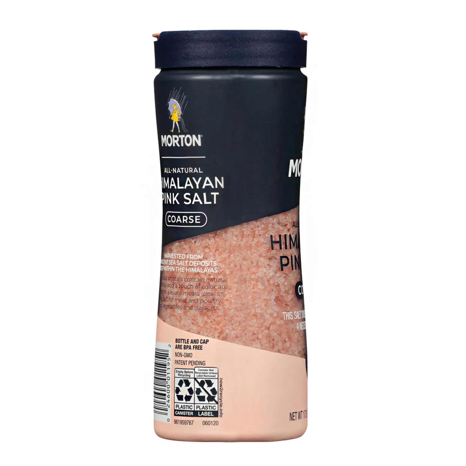 Morton All-Natural Himalayan Pink Salt, Coarse, (17.6 oz), Ideal for Cooking & Finishing, 2-Pack