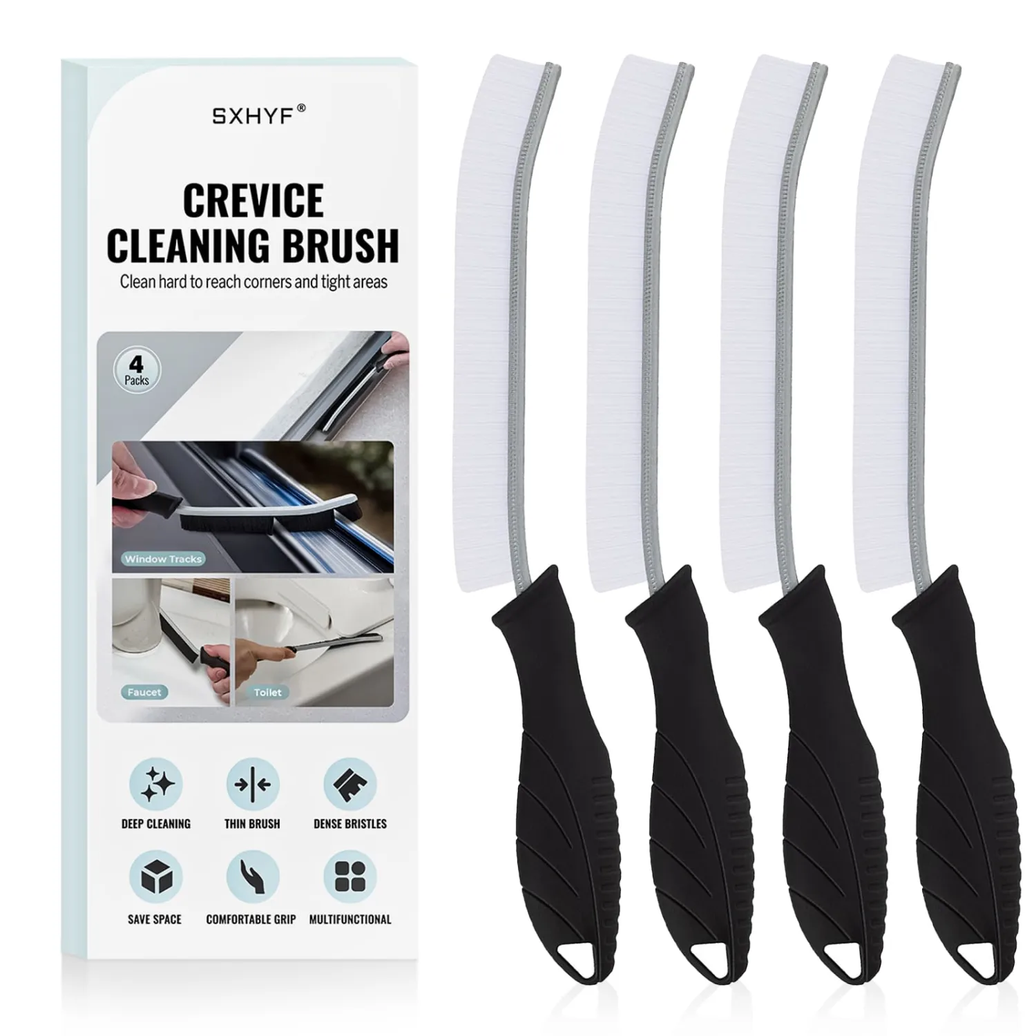 SXhyf Cleaning Brush - Hard Bristle Crevice Cleaning Brush, Multifunctional Gap Scrub Brush, Kitchen Essentials, Bathroom Cleaner Tools for Household Use, Home, Window, Toilet, Stove