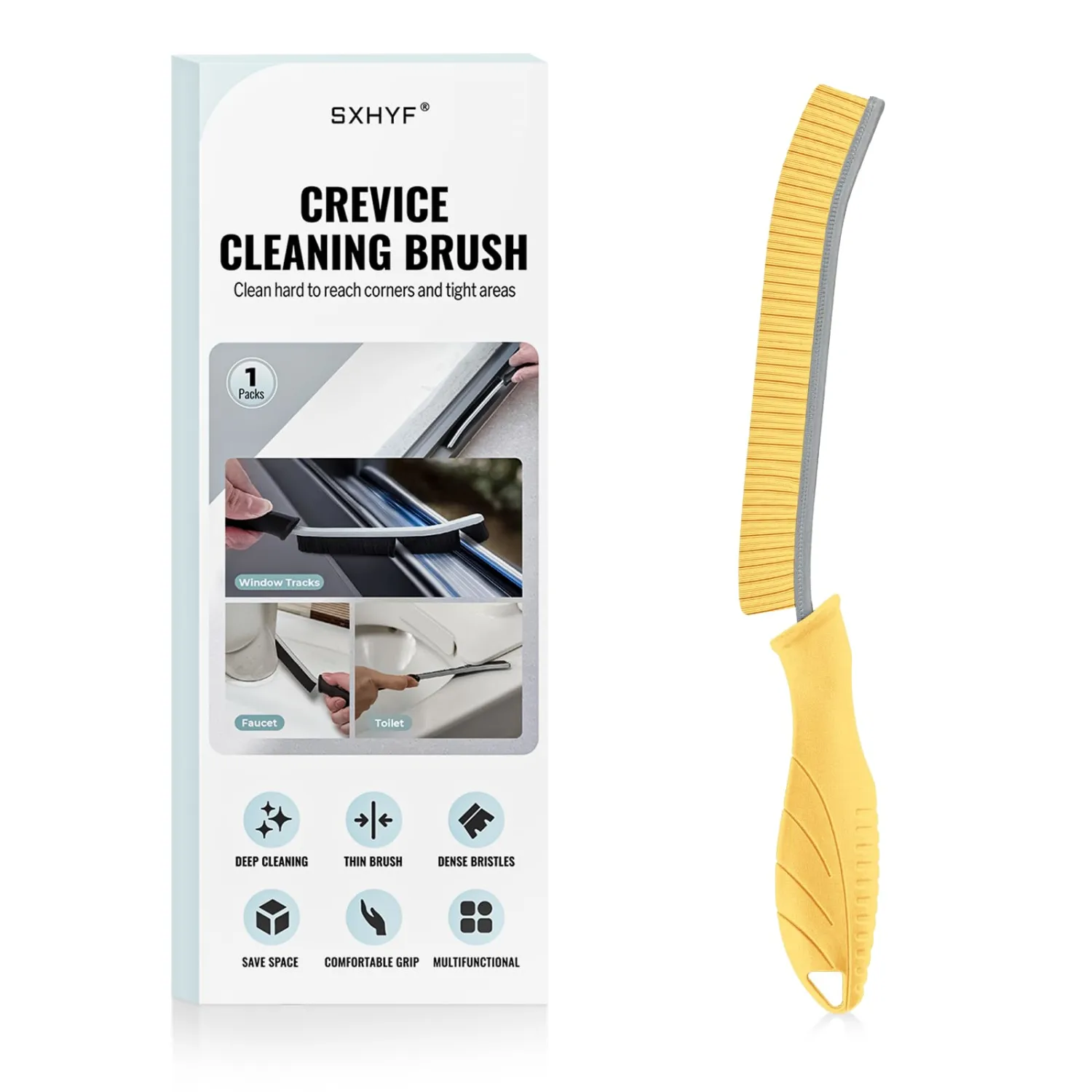 SXhyf Cleaning Brush - Hard Bristle Crevice Cleaning Brush, Multifunctional Gap Scrub Brush, Kitchen Essentials, Bathroom Cleaner Tools for Household Use, Home, Window, Toilet, Stove
