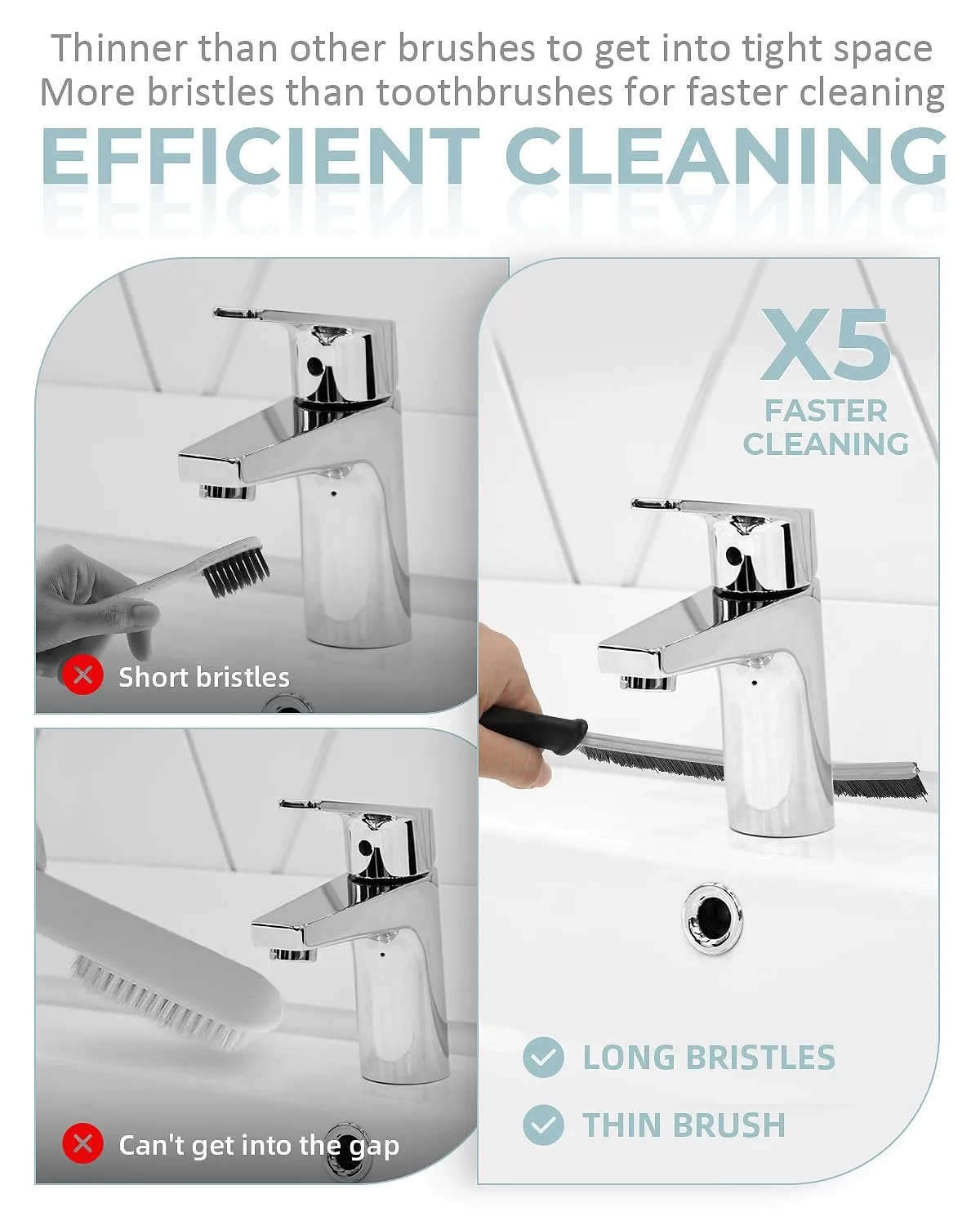 SXhyf Cleaning Brush - Hard Bristle Crevice Cleaning Brush, Multifunctional Gap Scrub Brush, Kitchen Essentials, Bathroom Cleaner Tools for Household Use, Home, Window, Toilet, Stove