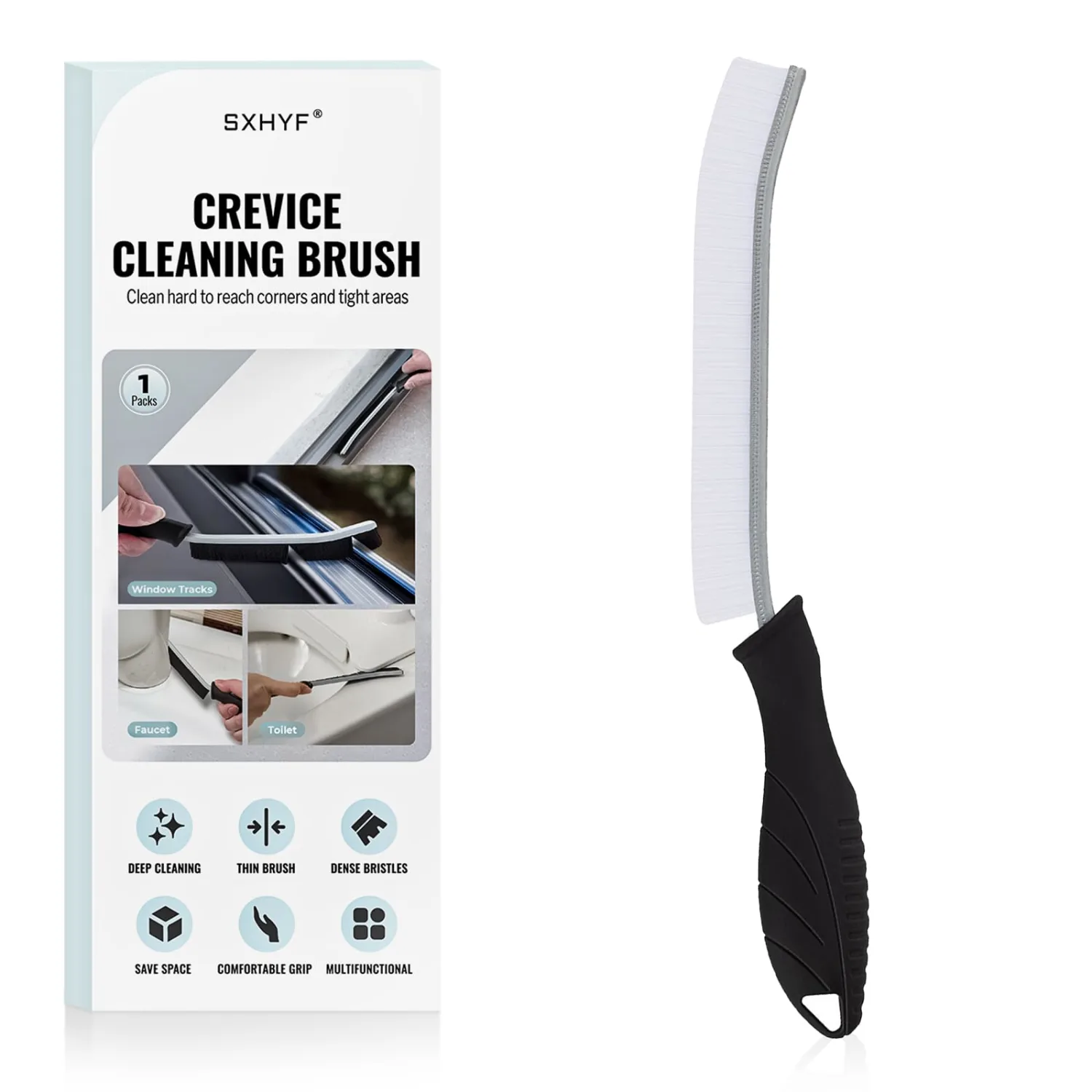 SXhyf Cleaning Brush - Hard Bristle Crevice Cleaning Brush, Multifunctional Gap Scrub Brush, Kitchen Essentials, Bathroom Cleaner Tools for Household Use, Home, Window, Toilet, Stove