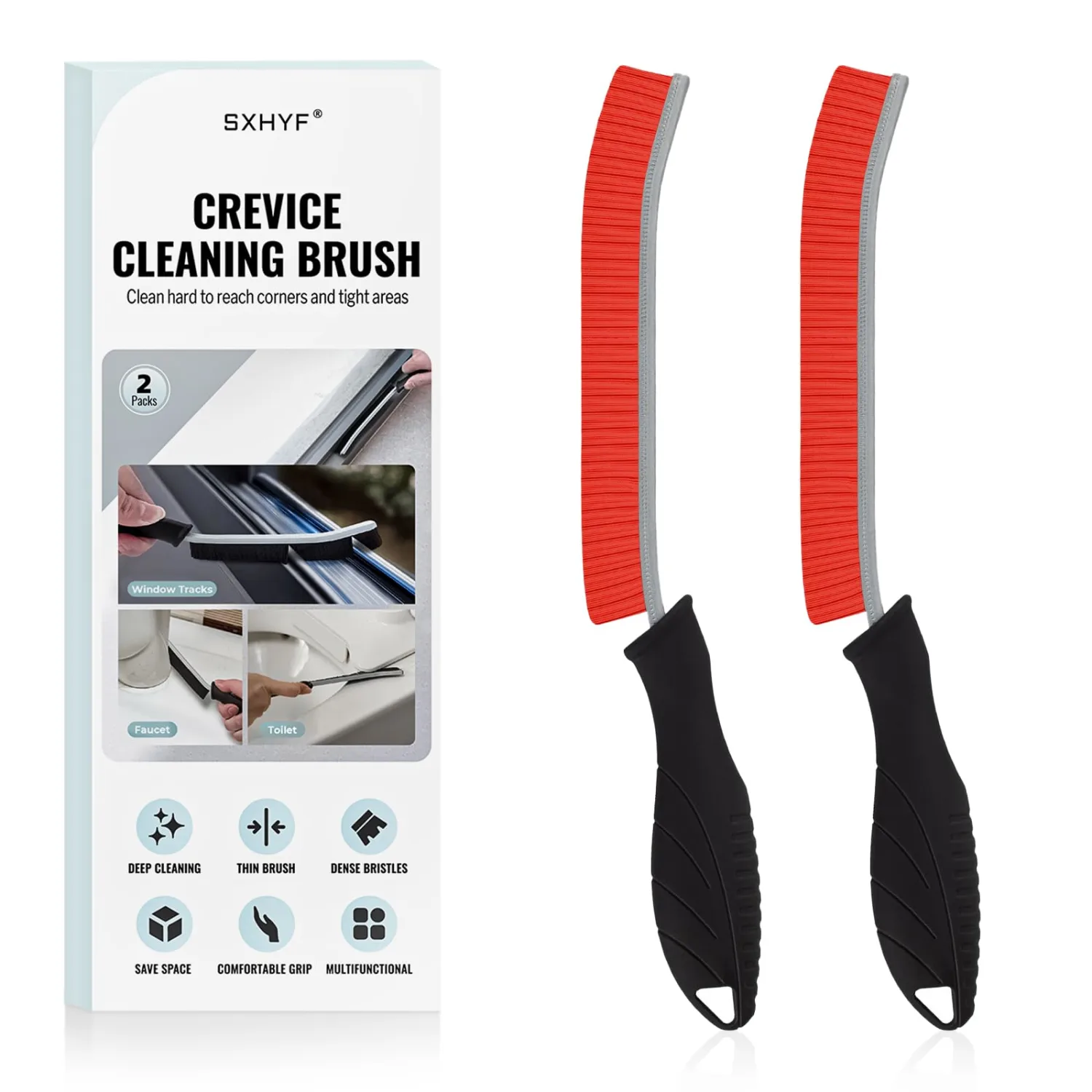 SXhyf Cleaning Brush - Hard Bristle Crevice Cleaning Brush, Multifunctional Gap Scrub Brush, Kitchen Essentials, Bathroom Cleaner Tools for Household Use, Home, Window, Toilet, Stove