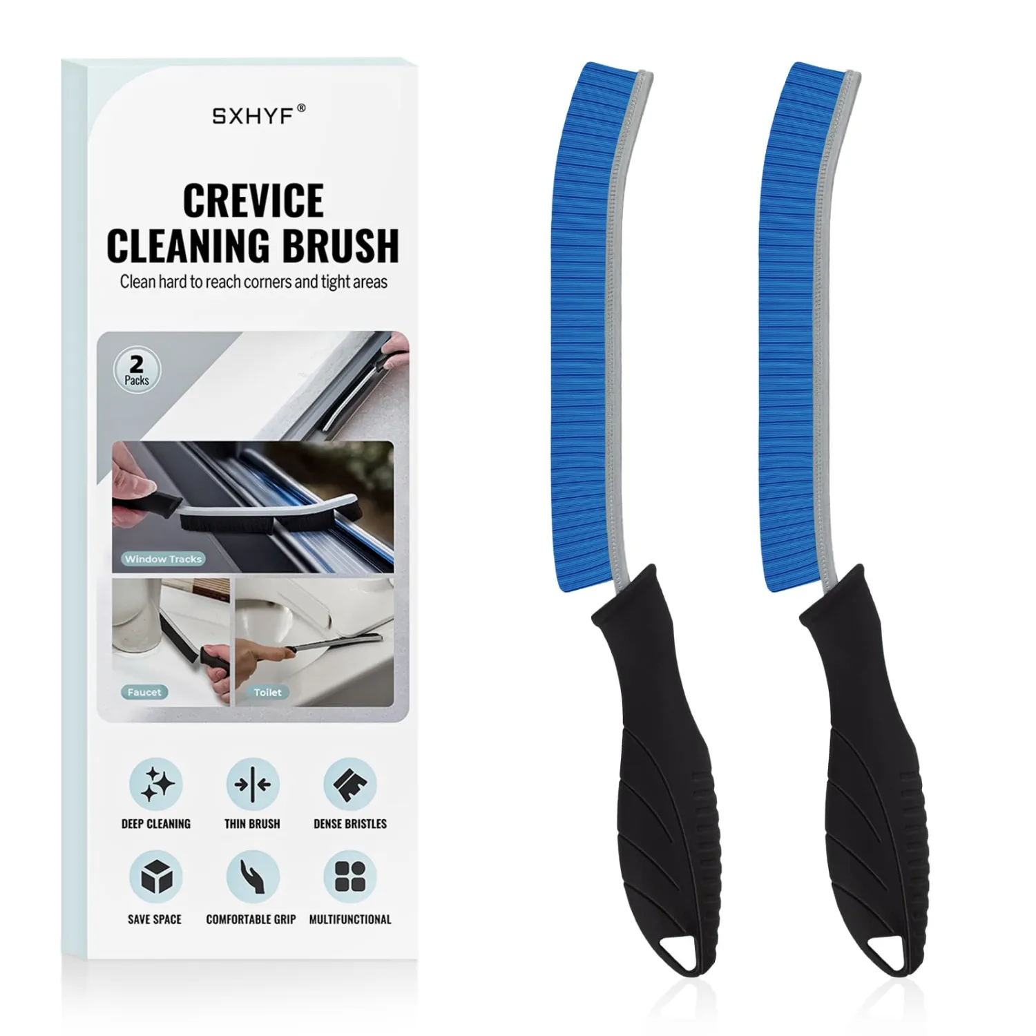 SXhyf Cleaning Brush - Hard Bristle Crevice Cleaning Brush, Multifunctional Gap Scrub Brush, Kitchen Essentials, Bathroom Cleaner Tools for Household Use, Home, Window, Toilet, Stove