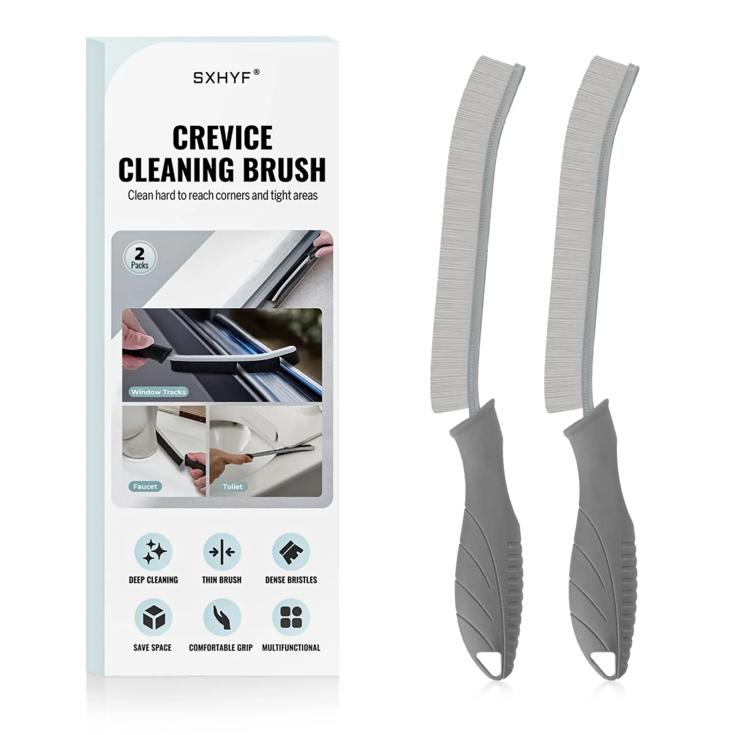 SXhyf Cleaning Brush - Hard Bristle Crevice Cleaning Brush, Multifunctional Gap Scrub Brush, Kitchen Essentials, Bathroom Cleaner Tools for Household Use, Home, Window, Toilet, Stove