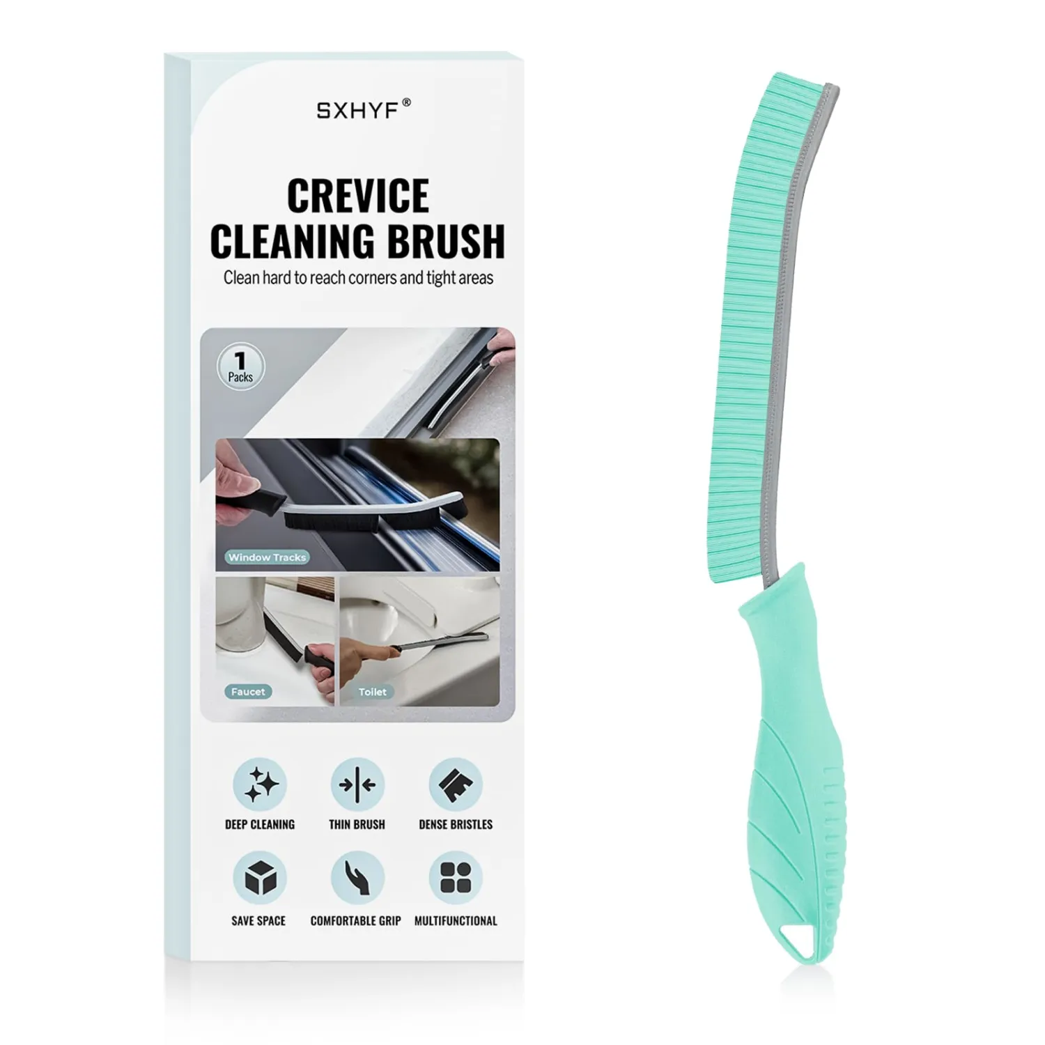 SXhyf Cleaning Brush - Hard Bristle Crevice Cleaning Brush, Multifunctional Gap Scrub Brush, Kitchen Essentials, Bathroom Cleaner Tools for Household Use, Home, Window, Toilet, Stove