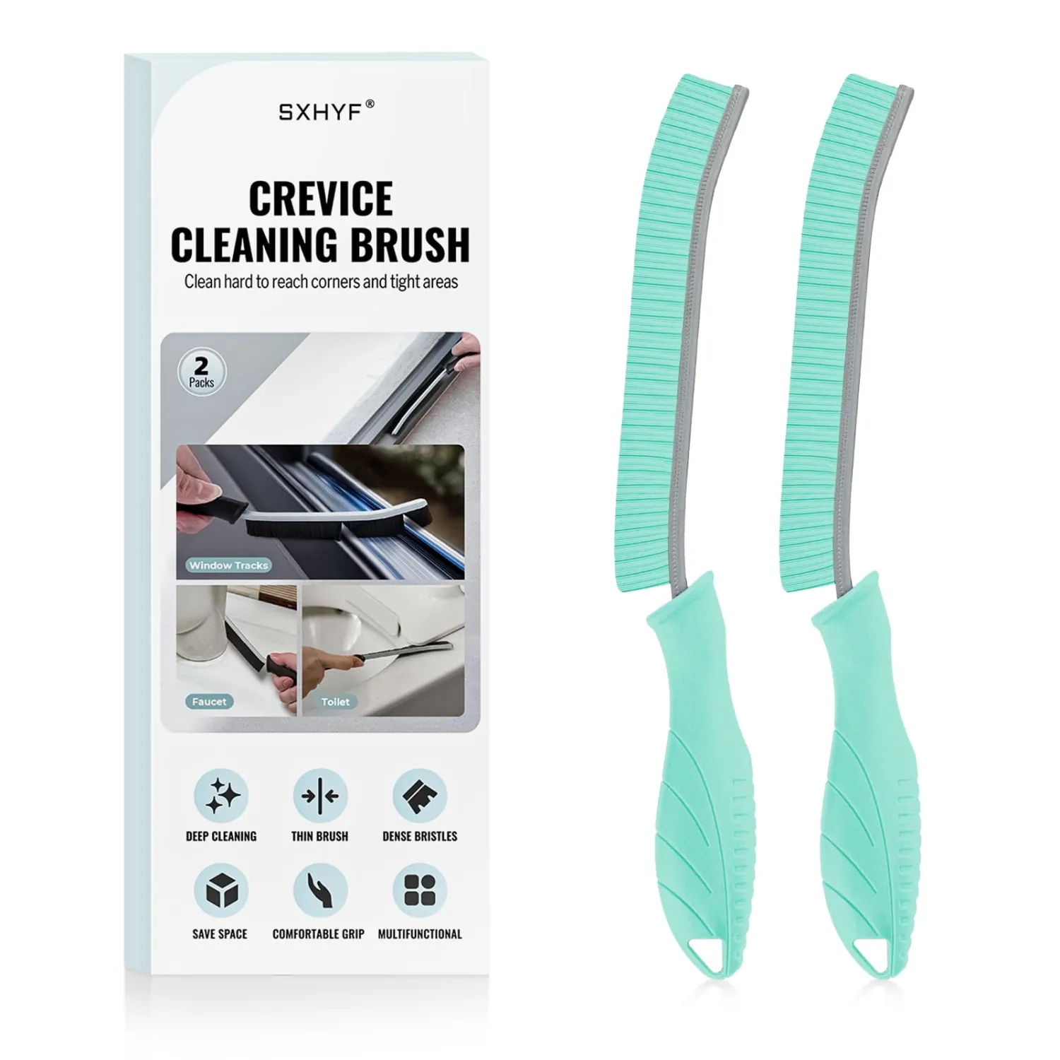 SXhyf Cleaning Brush - Hard Bristle Crevice Cleaning Brush, Multifunctional Gap Scrub Brush, Kitchen Essentials, Bathroom Cleaner Tools for Household Use, Home, Window, Toilet, Stove