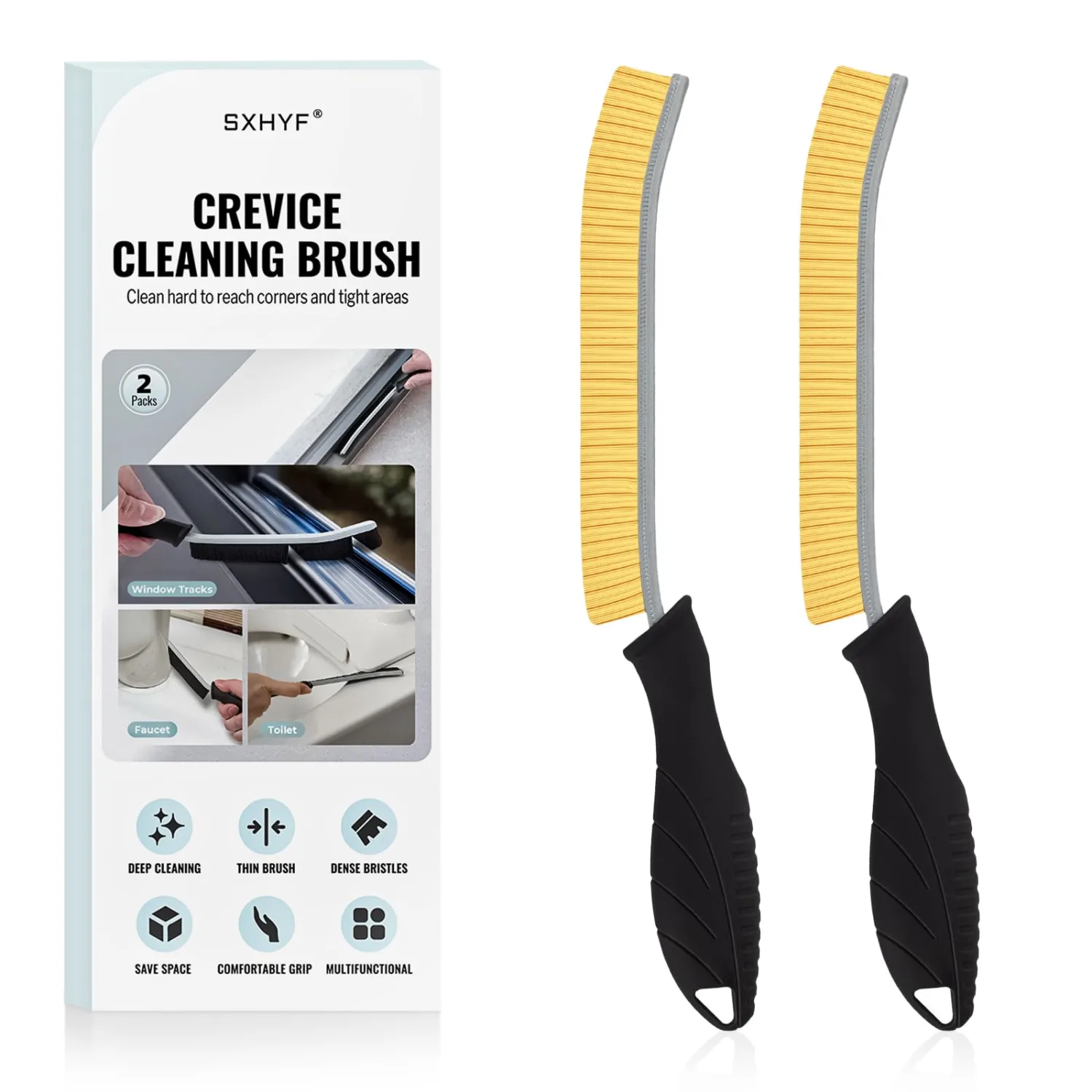 SXhyf Cleaning Brush - Hard Bristle Crevice Cleaning Brush, Multifunctional Gap Scrub Brush, Kitchen Essentials, Bathroom Cleaner Tools for Household Use, Home, Window, Toilet, Stove