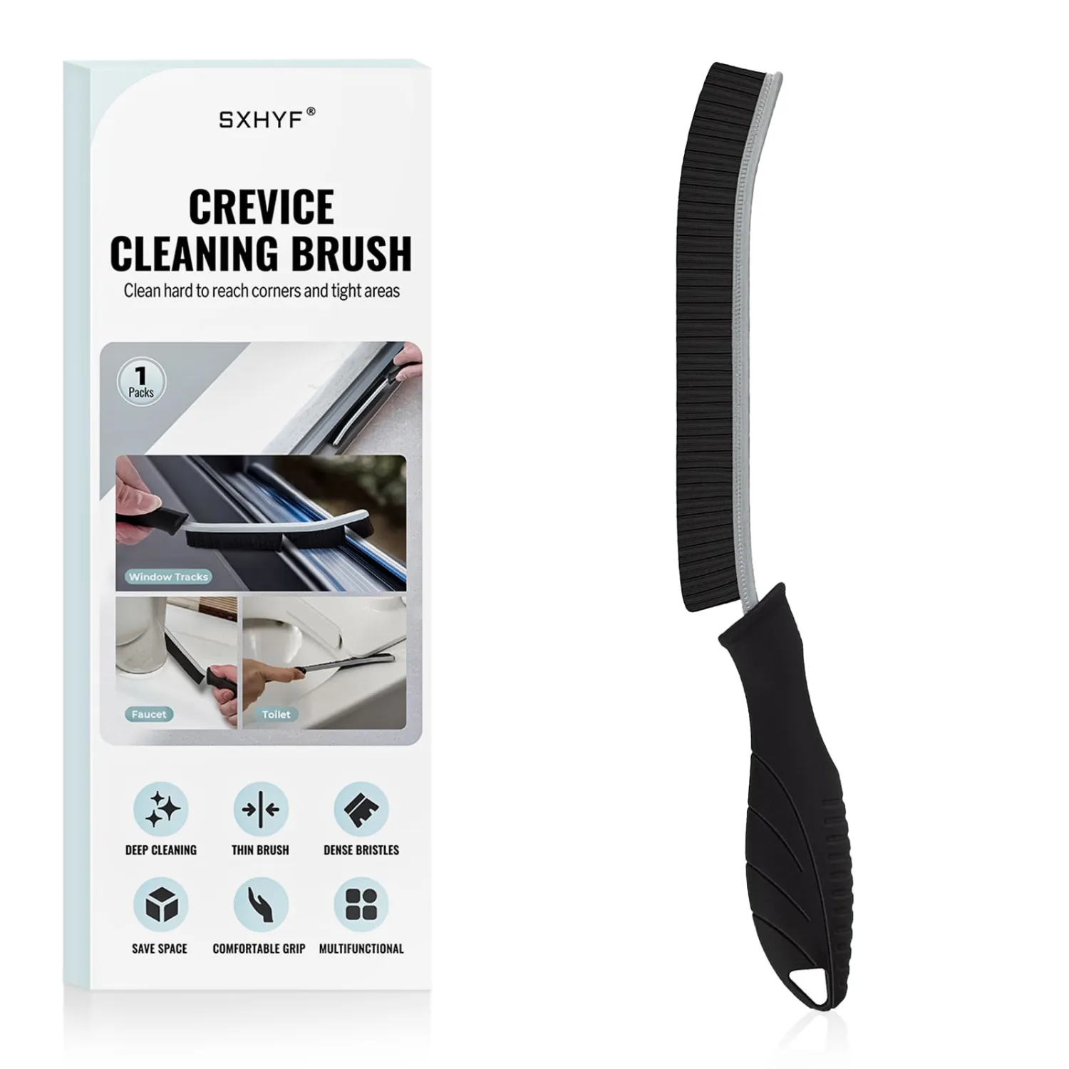 SXhyf Cleaning Brush - Hard Bristle Crevice Cleaning Brush, Multifunctional Gap Scrub Brush, Kitchen Essentials, Bathroom Cleaner Tools for Household Use, Home, Window, Toilet, Stove