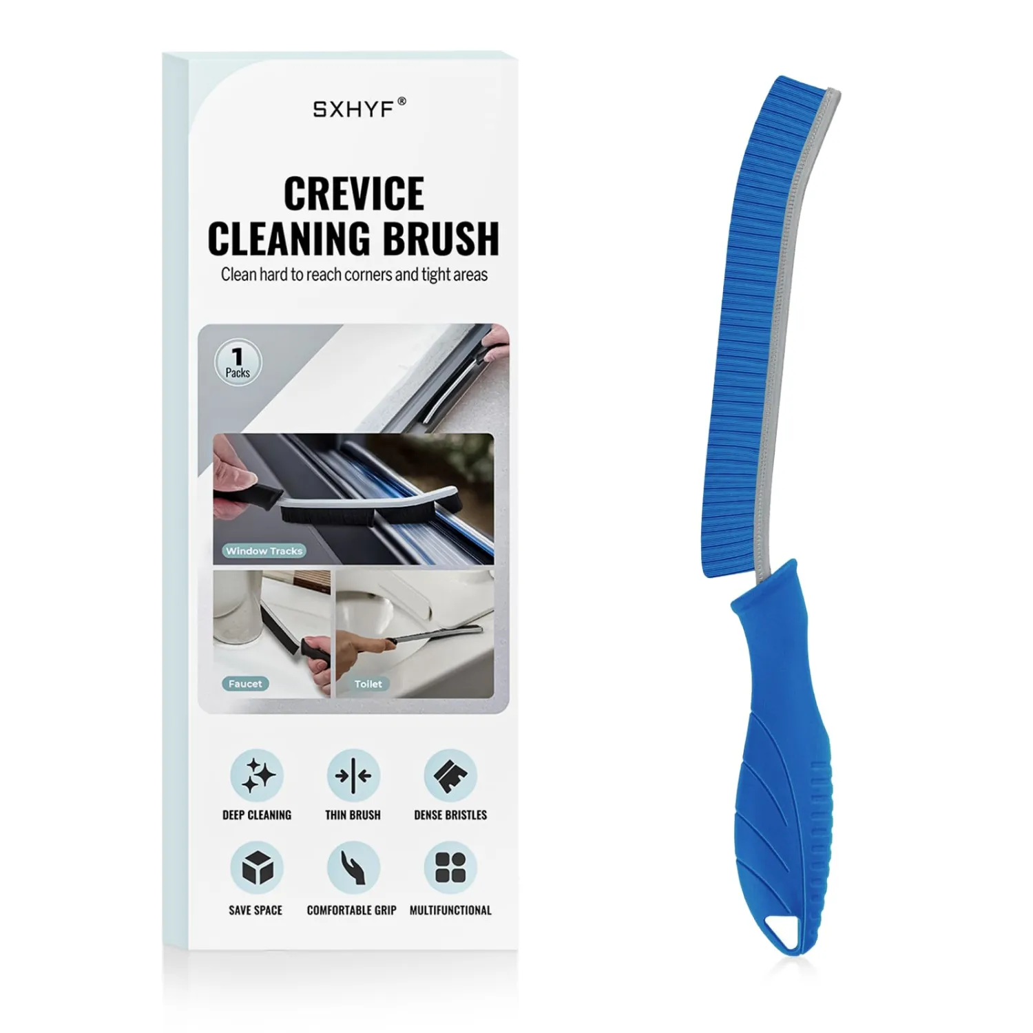 SXhyf Cleaning Brush - Hard Bristle Crevice Cleaning Brush, Multifunctional Gap Scrub Brush, Kitchen Essentials, Bathroom Cleaner Tools for Household Use, Home, Window, Toilet, Stove