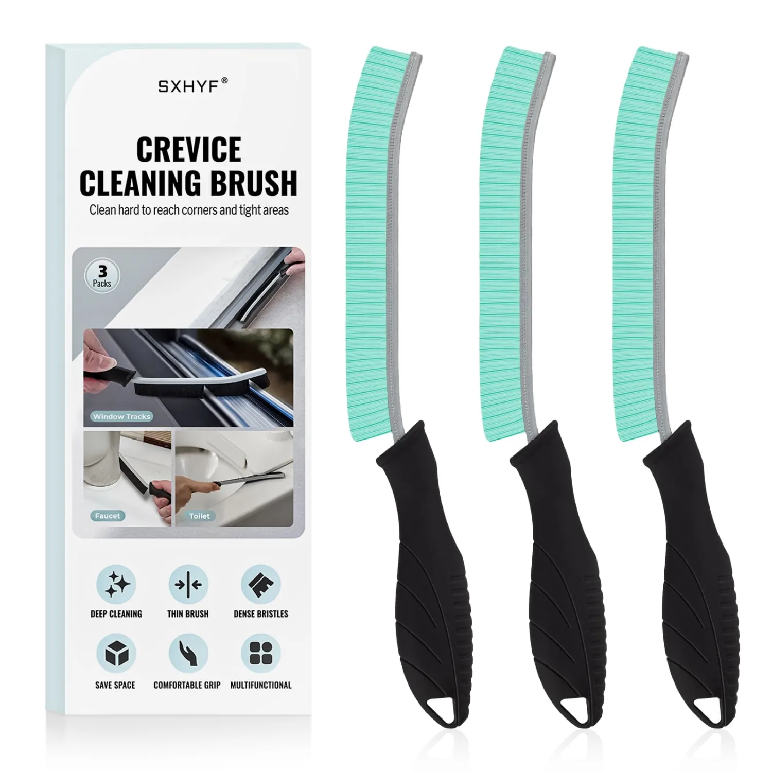 SXhyf Cleaning Brush - Hard Bristle Crevice Cleaning Brush, Multifunctional Gap Scrub Brush, Kitchen Essentials, Bathroom Cleaner Tools for Household Use, Home, Window, Toilet, Stove